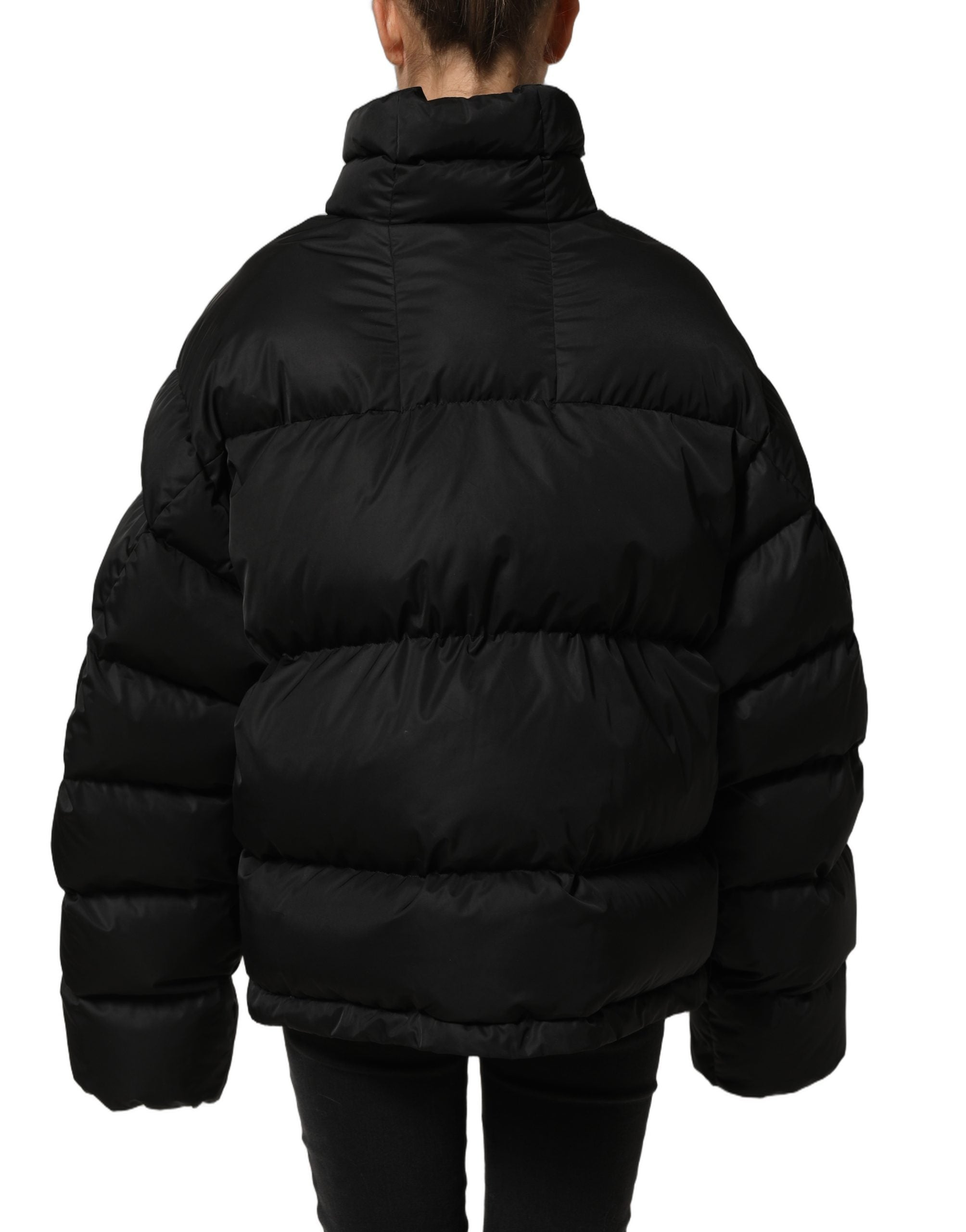 Dolce & Gabbana Schwarze DGVIB3 Bestickte Gepolsterte Pufferjacke-5