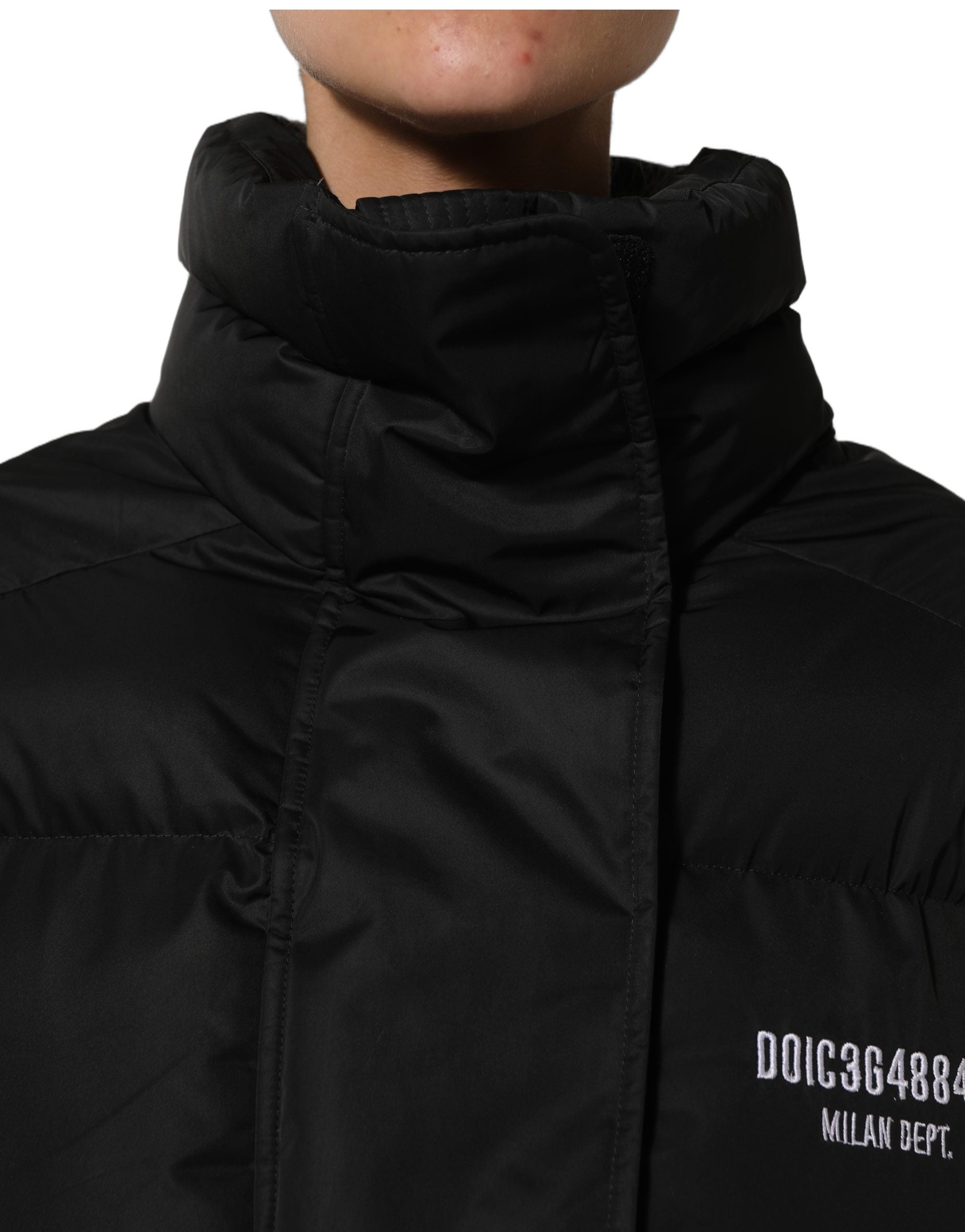 Dolce & Gabbana Schwarze DGVIB3 Bestickte Gepolsterte Pufferjacke-6