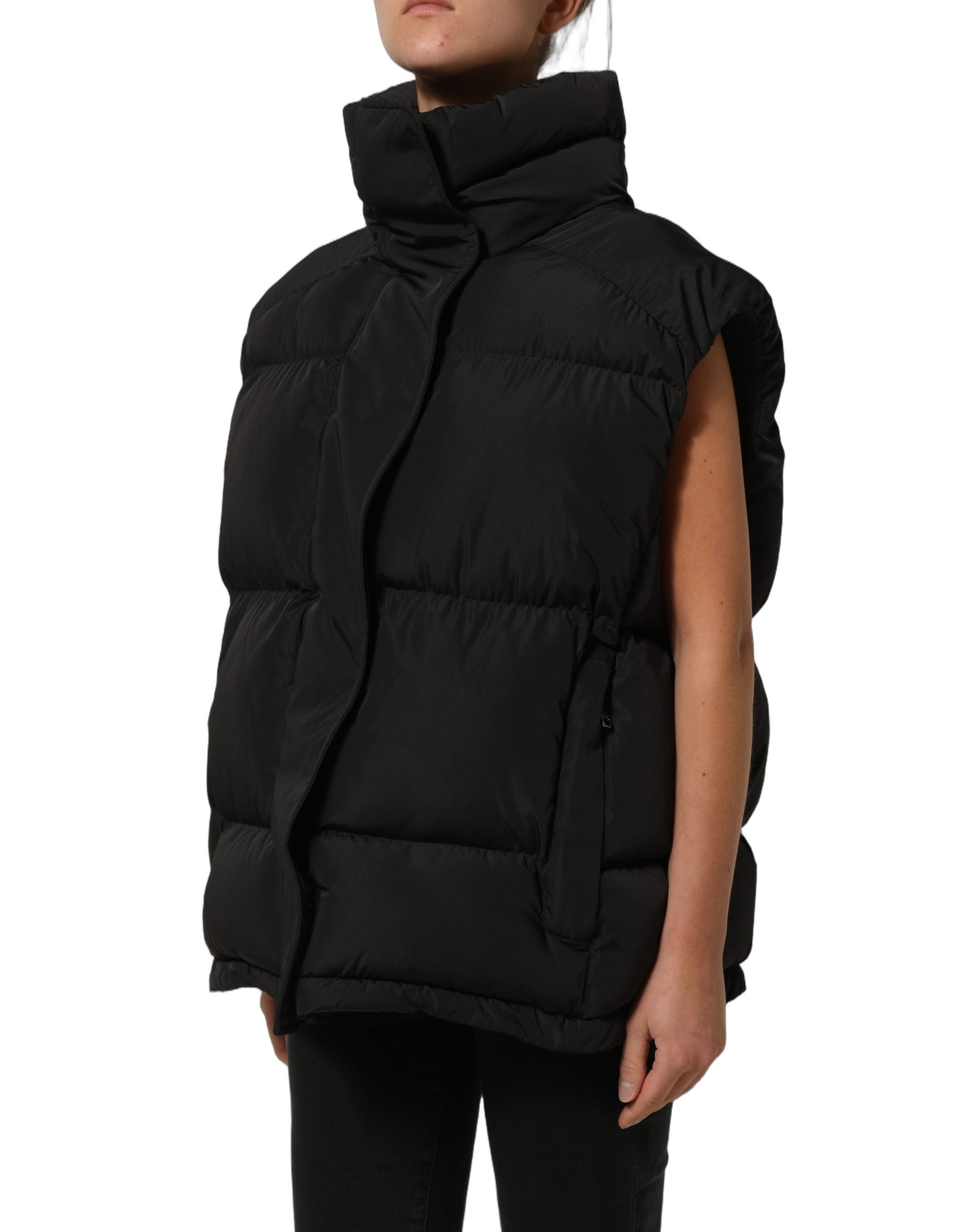 Dolce & Gabbana Schwarze ärmellose Steppjacke aus Polyester für Herren-4