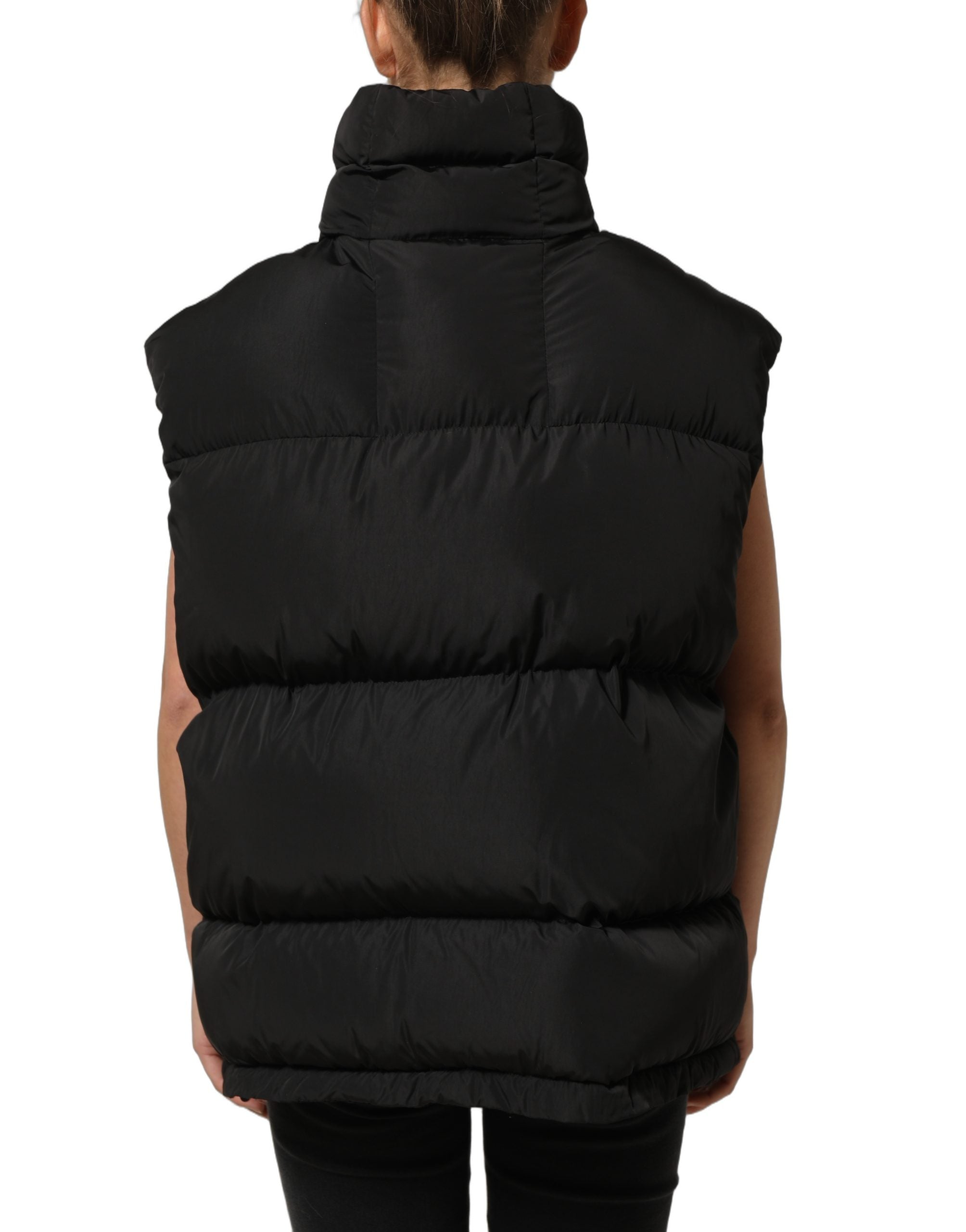 Dolce & Gabbana Schwarze ärmellose Steppjacke aus Polyester für Herren-5
