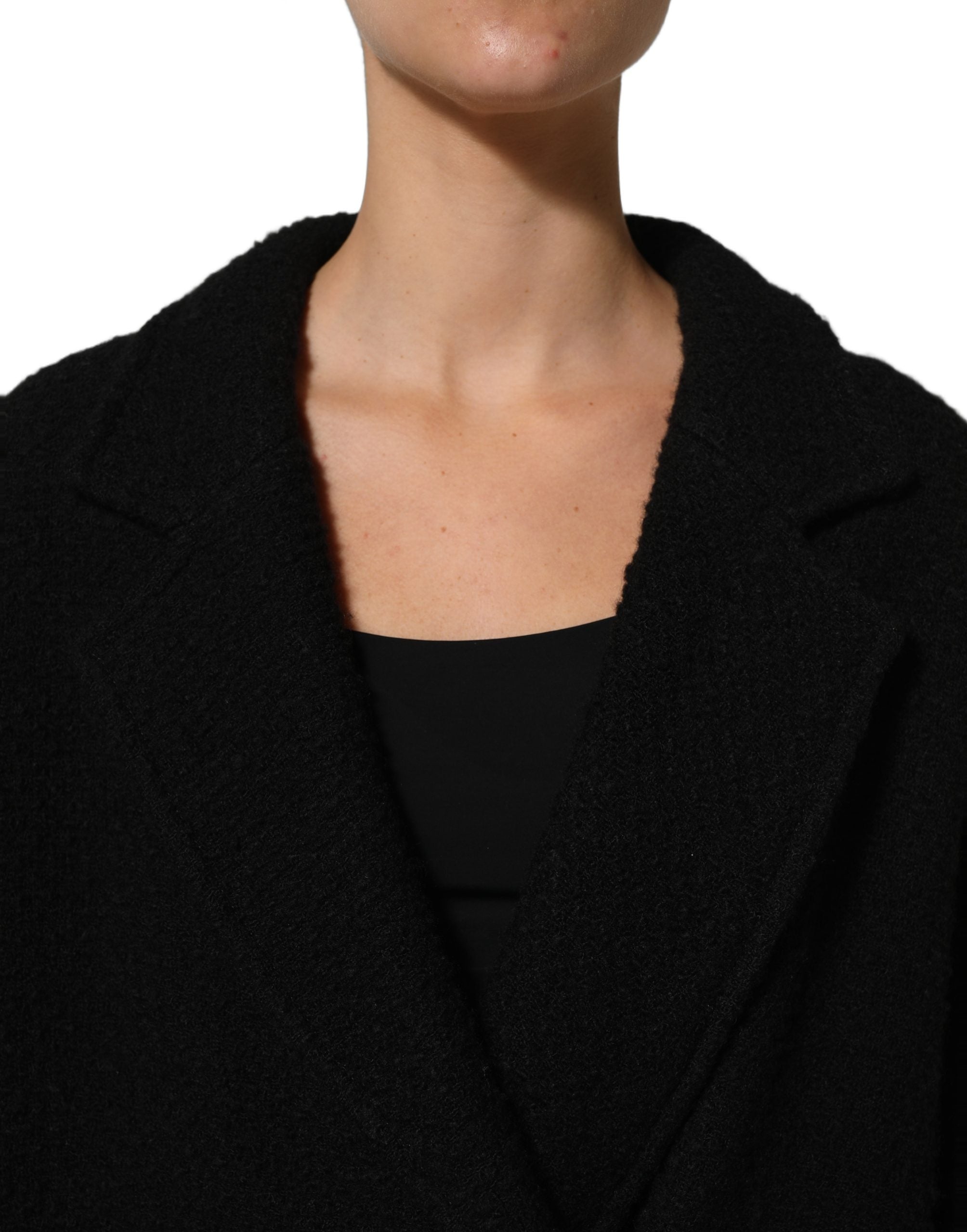 Dolce & Gabbana Schwarzer Herren-Trenchcoat mit doppelreihiger Knopfleiste-5