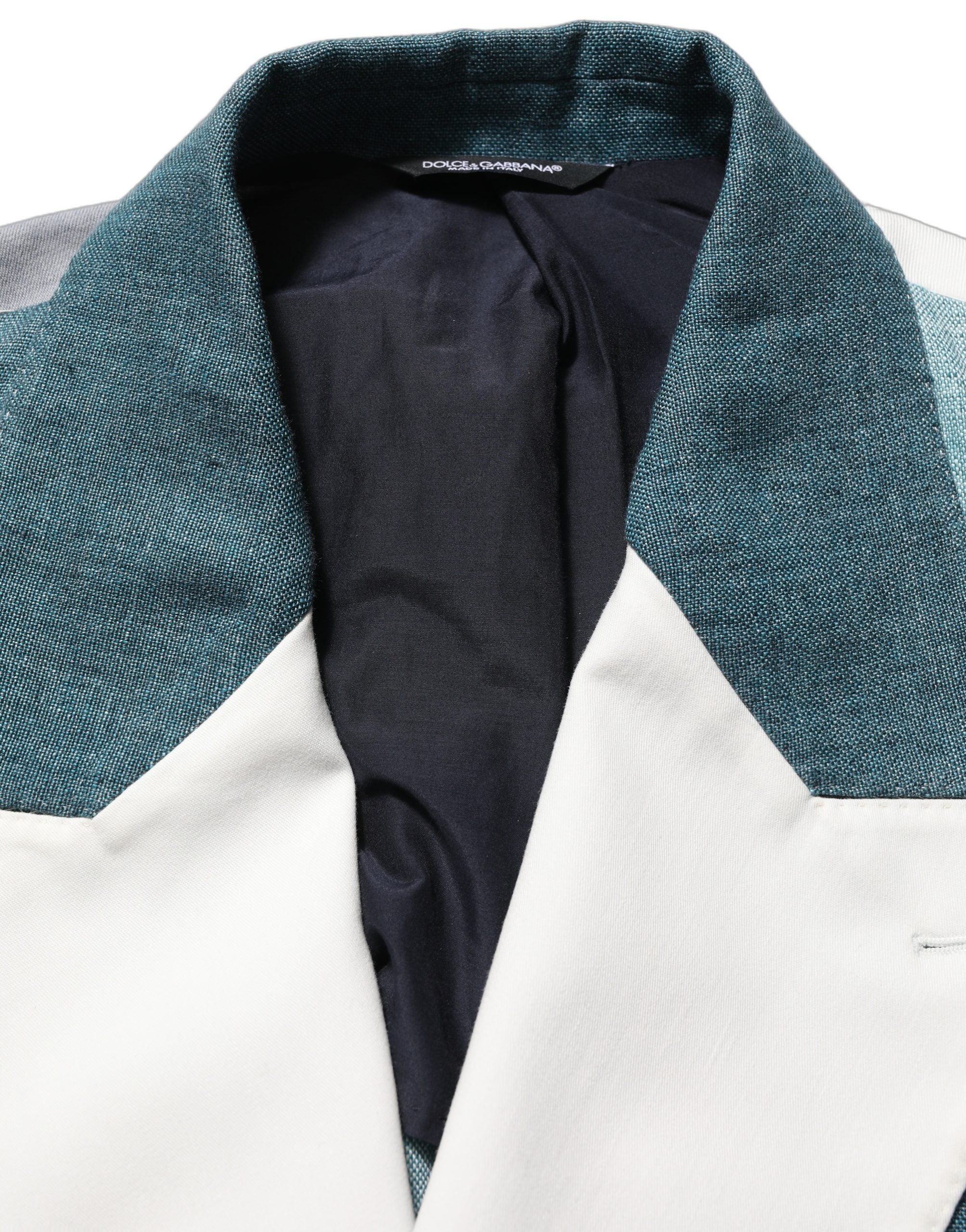 Dolce & Gabbana Mehrfarbige Patchwork-Leinen-Sakko mit Doppelreihenknöpfen-1