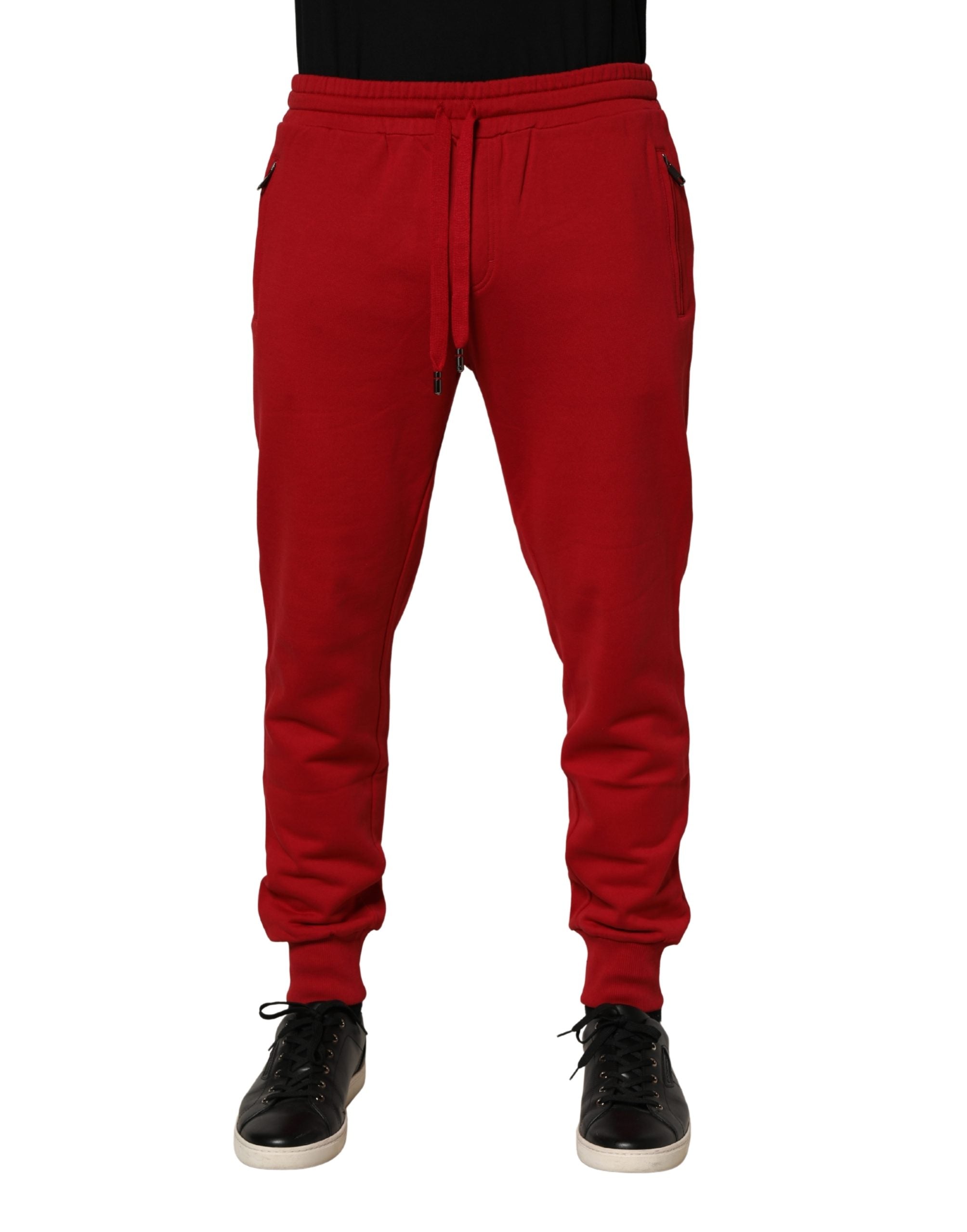Dolce & Gabbana Rote DG Logo Baumwoll-Jogger Männer Jogginghosen Hosen-3