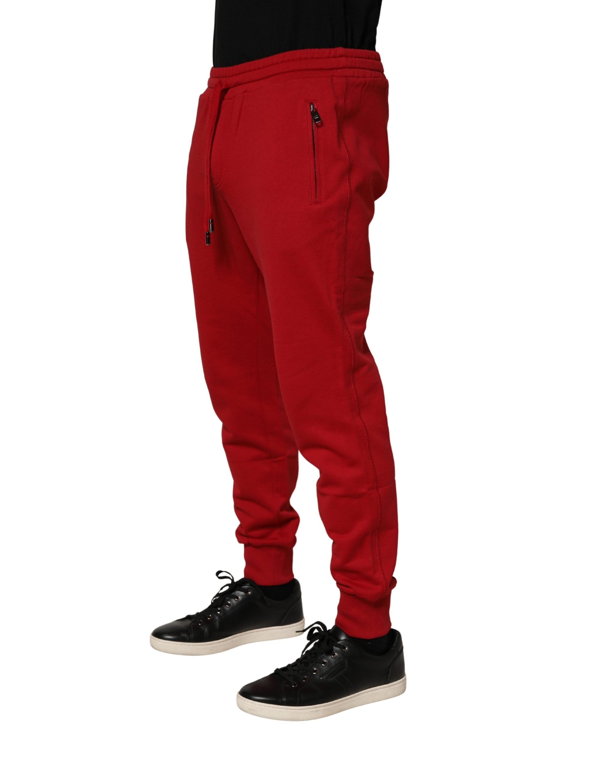 Dolce & Gabbana Rote DG Logo Baumwoll-Jogger Männer Jogginghosen Hosen-4