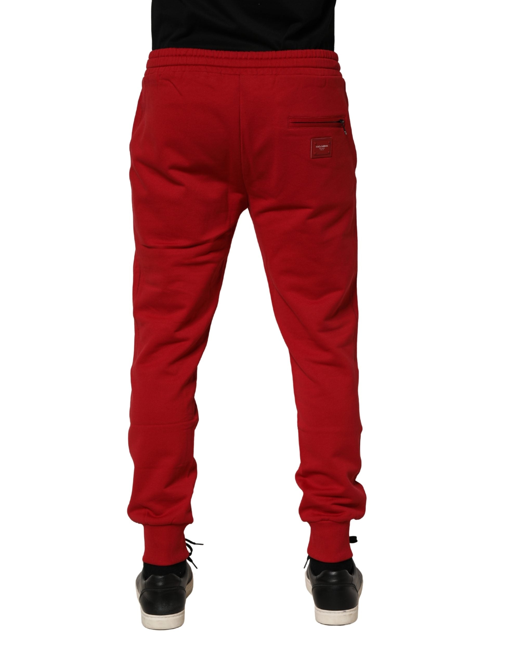 Dolce & Gabbana Rote DG Logo Baumwoll-Jogger Männer Jogginghosen Hosen-5