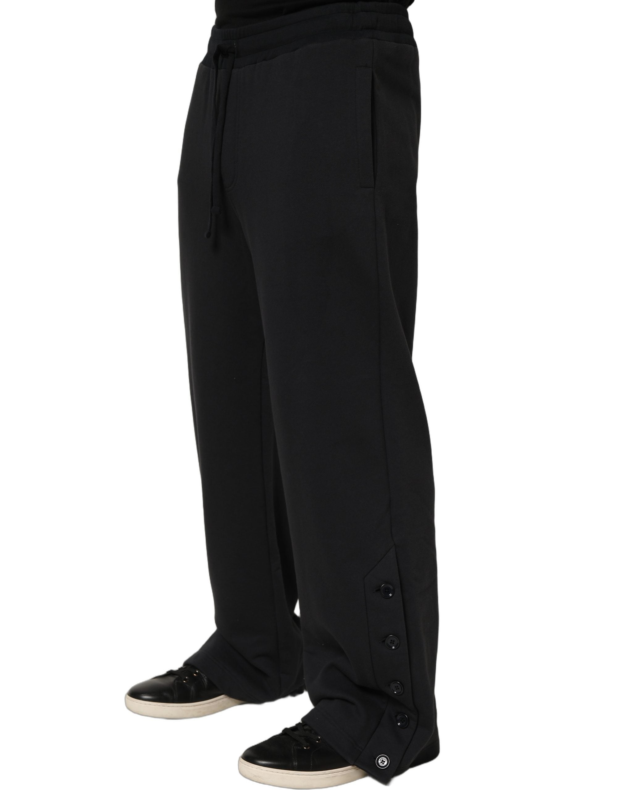 Dolce & Gabbana Schwarze Jogginghose aus Viskose mit Kordelzug für Herren-4
