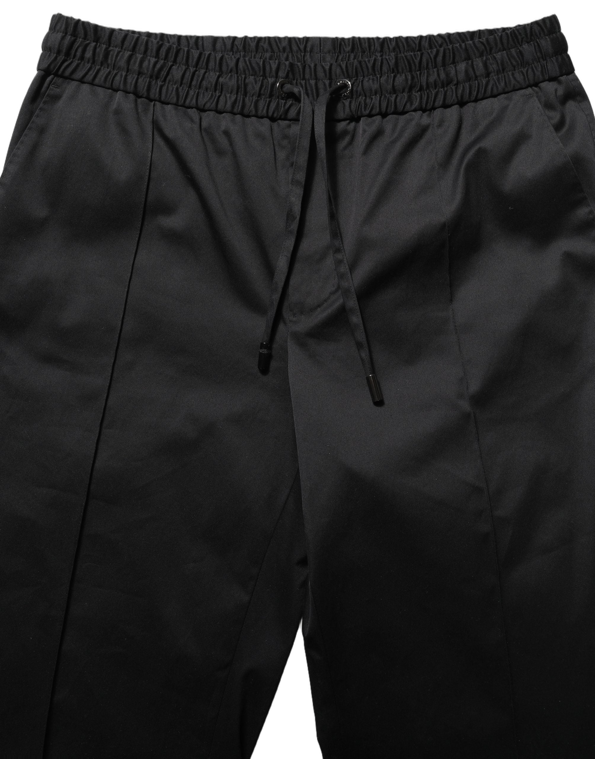Dolce & Gabbana Schwarze Baumwoll-Jogginghose mit Kordelzug für Herren-1