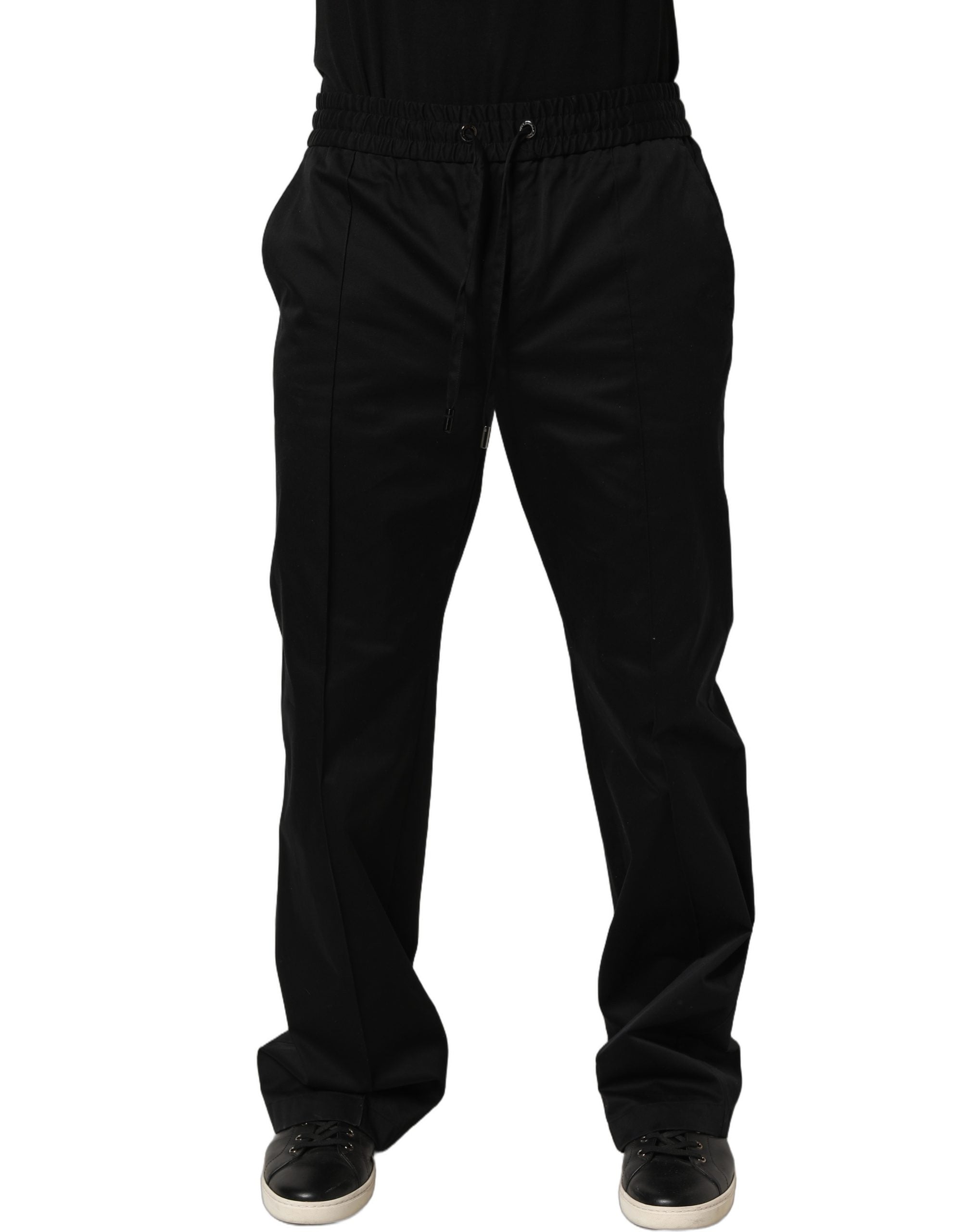 Dolce & Gabbana Schwarze Baumwoll-Jogginghose mit Kordelzug für Herren-2