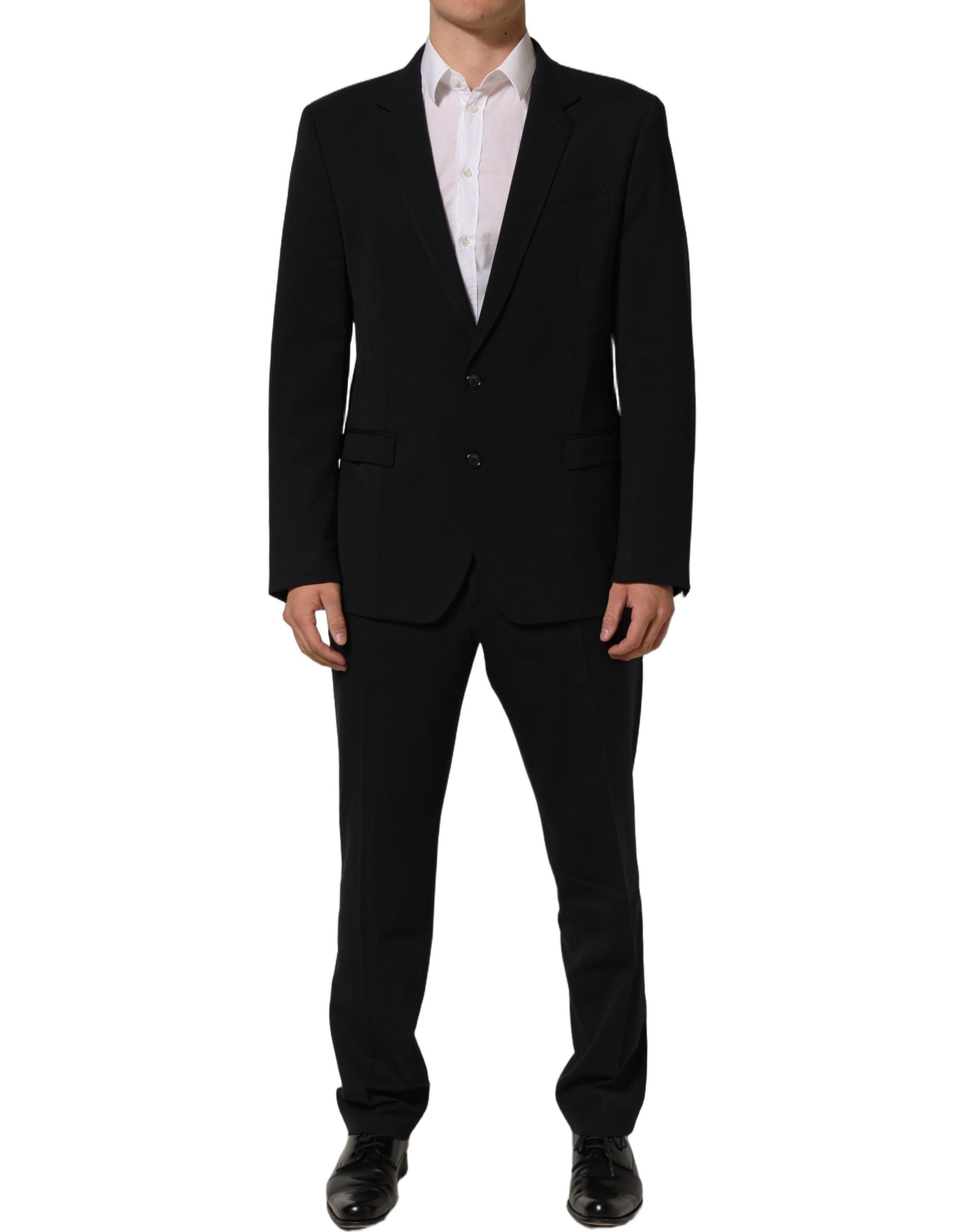 Dolce & Gabbana Schwarzer Wollanzug Slim Fit für Herren, 2-teilig-2