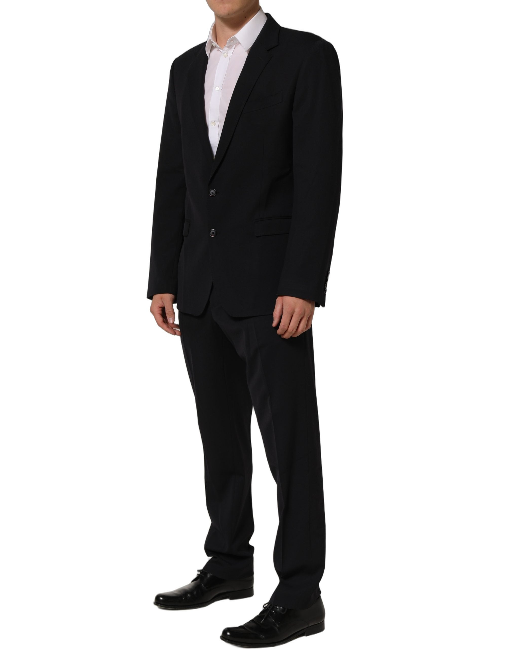 Dolce & Gabbana Schwarzer Wollanzug Slim Fit für Herren, 2-teilig-4