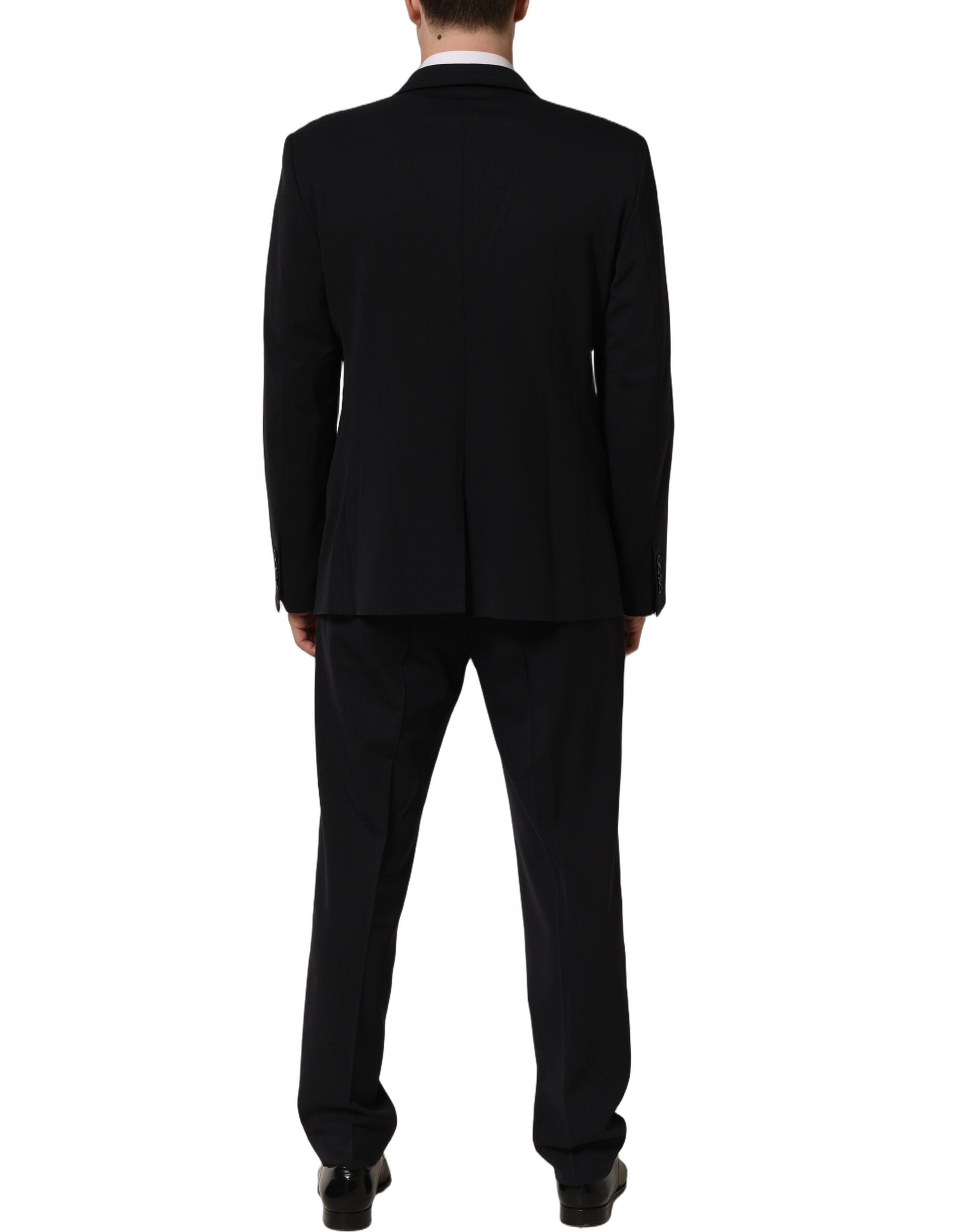 Dolce & Gabbana Schwarzer Wollanzug Slim Fit für Herren, 2-teilig-5