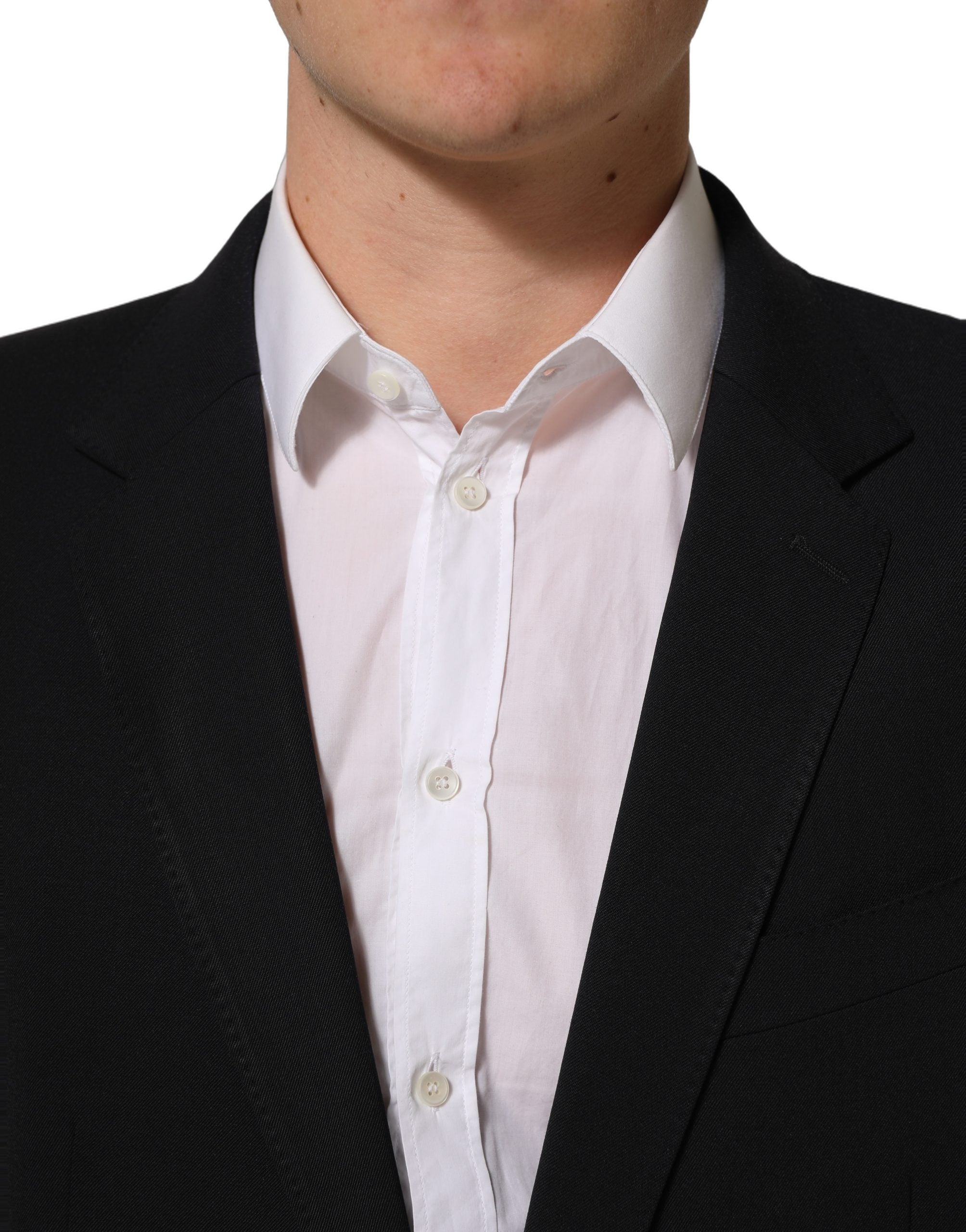 Dolce & Gabbana Schwarzer Wollanzug Slim Fit für Herren, 2-teilig-6