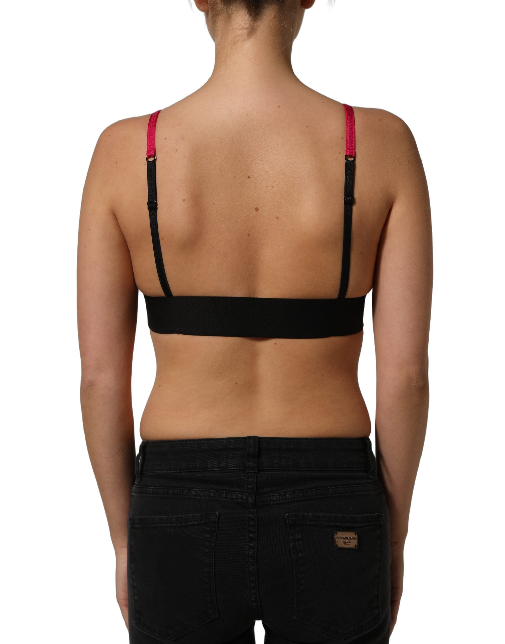 Dolce & Gabbana Pink Crystal Embellished Bralette Crop Top-5