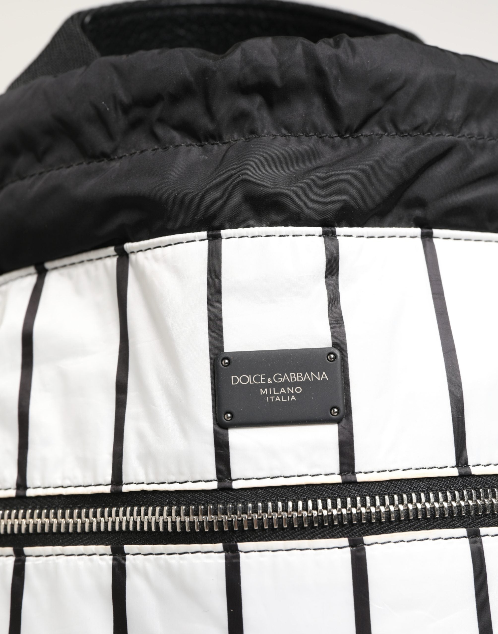 Dolce & Gabbana Schwarz-weißer Rucksack mit Kordelzug aus Polyester für Herren-4