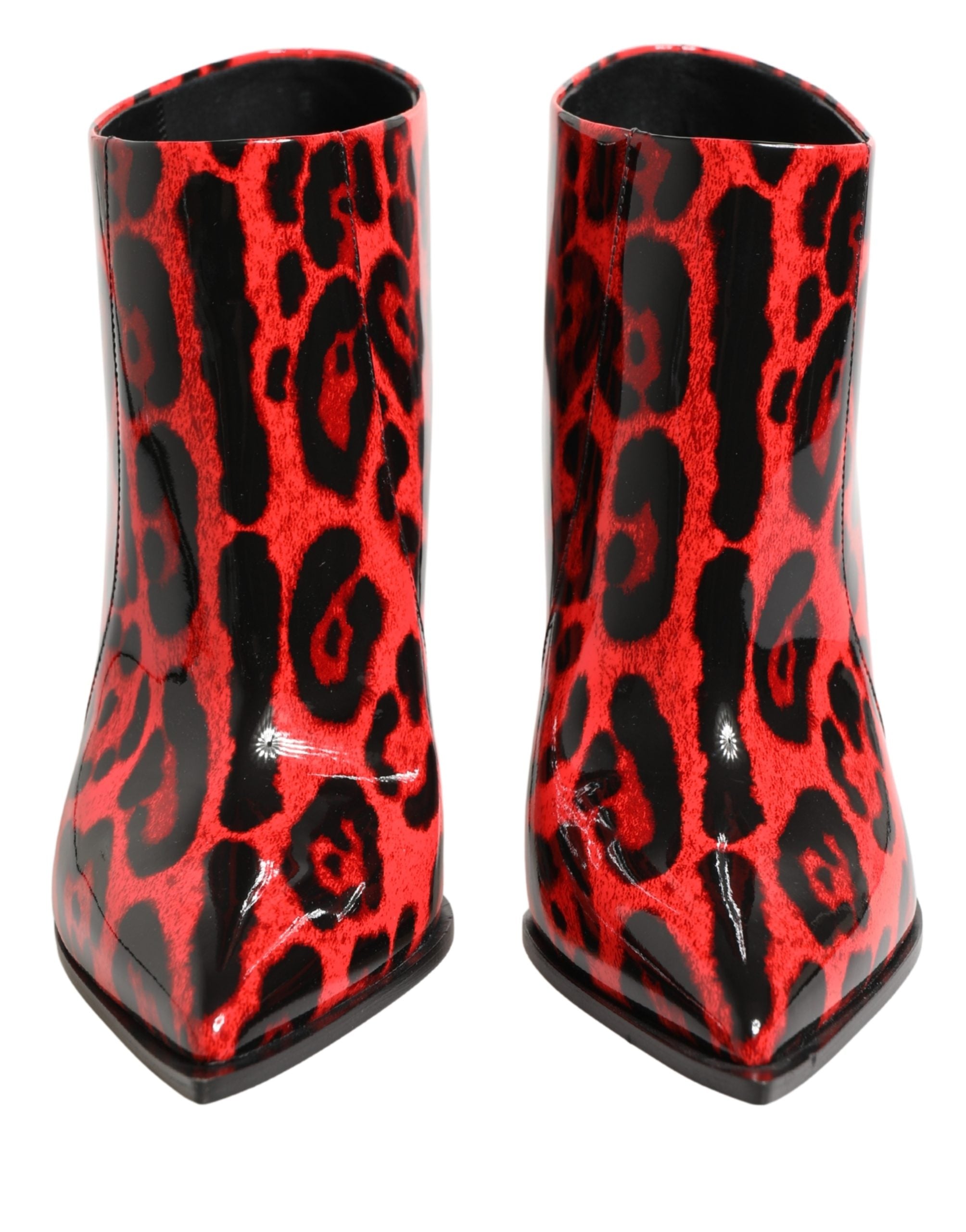Dolce & Gabbana Rote Leo-Print Cardinale Stiefeletten-2