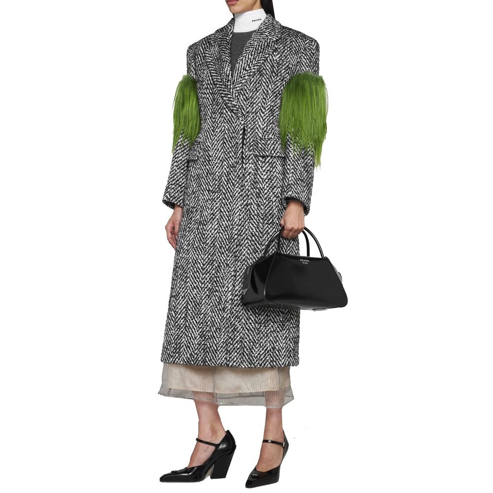 Prada Grauer Wollmantel-2