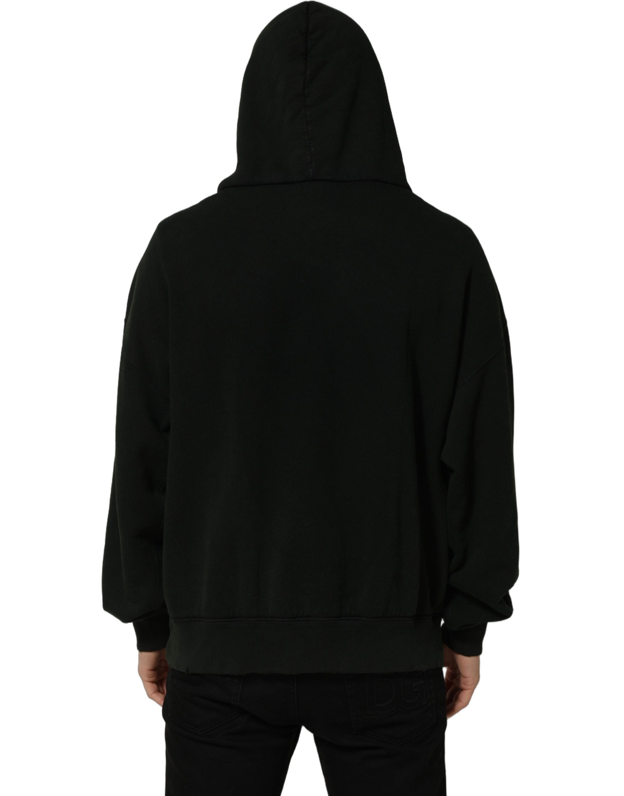 Dolce & Gabbana Schwarzer Kapuzenpullover aus Baumwolle für Herren-5