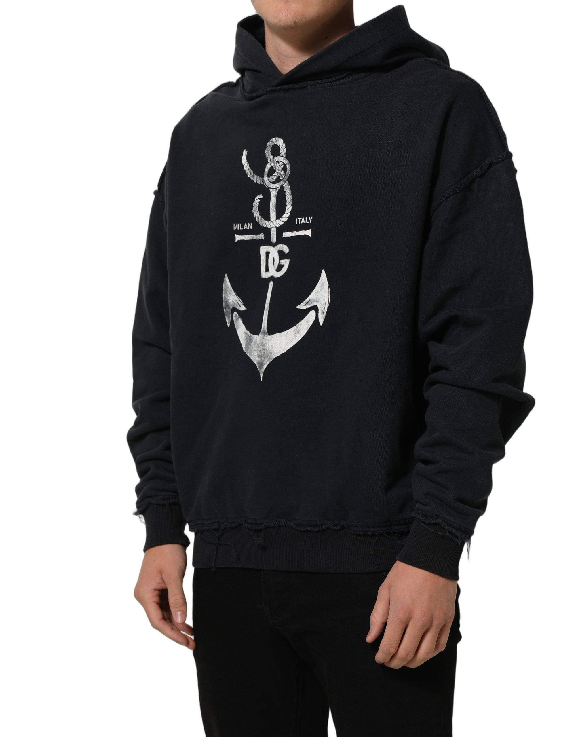 Dolce & Gabbana Kapuzenpullover mit schwarzem Anker-Print-4