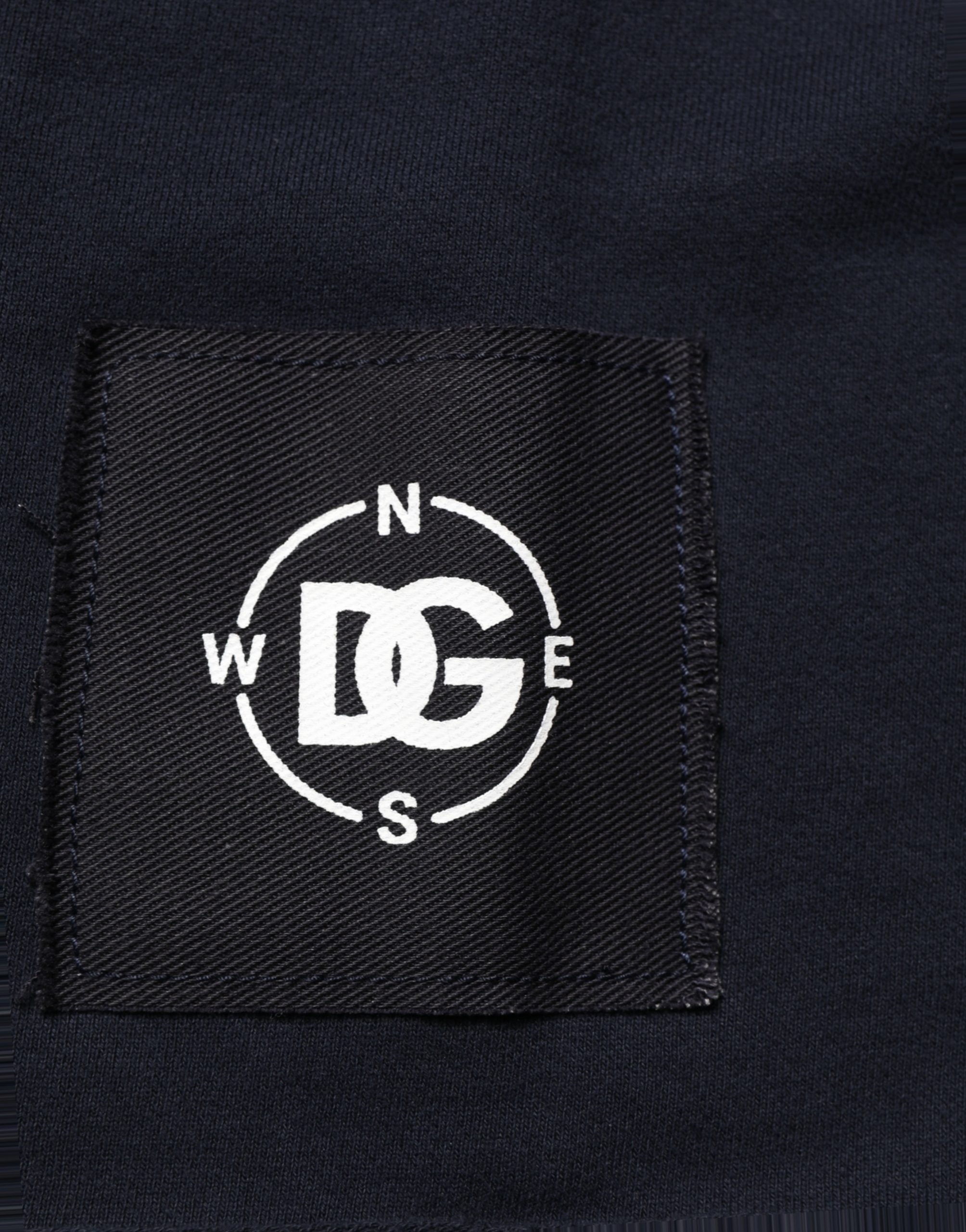 Dolce & Gabbana Dunkelblaues Baumwoll-Sweatshirt mit Logo-1