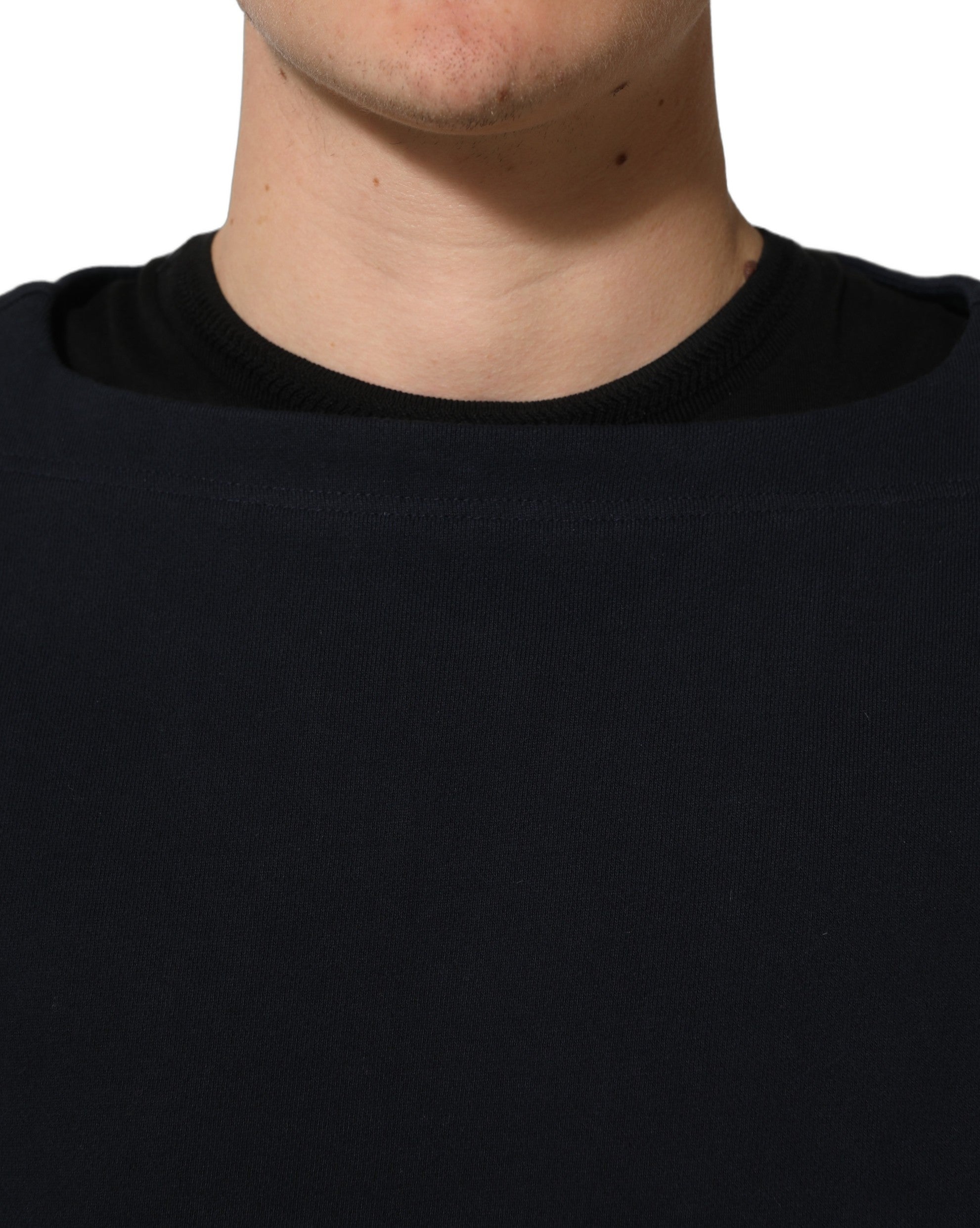 Dolce & Gabbana Dunkelblaues Baumwoll-Sweatshirt mit Logo-6