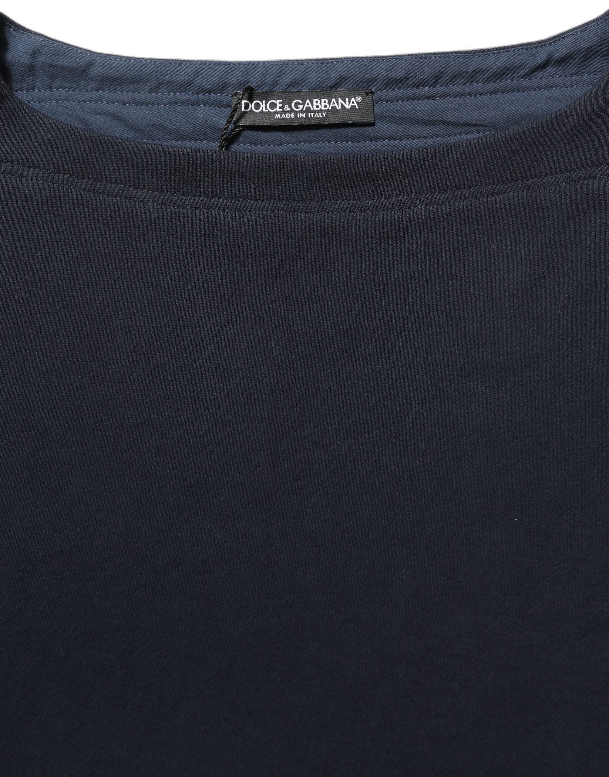 Dolce & Gabbana Dunkelblaues Baumwoll-Sweatshirt mit Logo-7