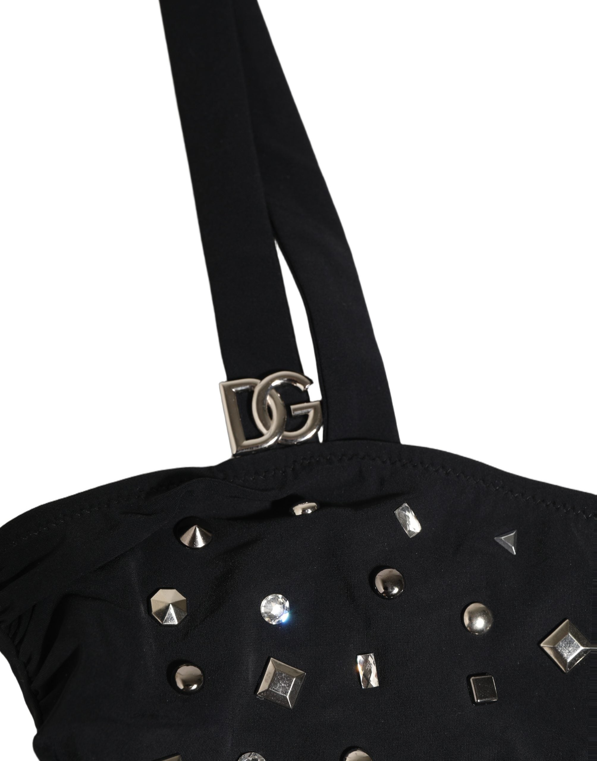 Dolce & Gabbana Schwarzer Badeanzug mit Cut-Outs und Strasssteinen-4