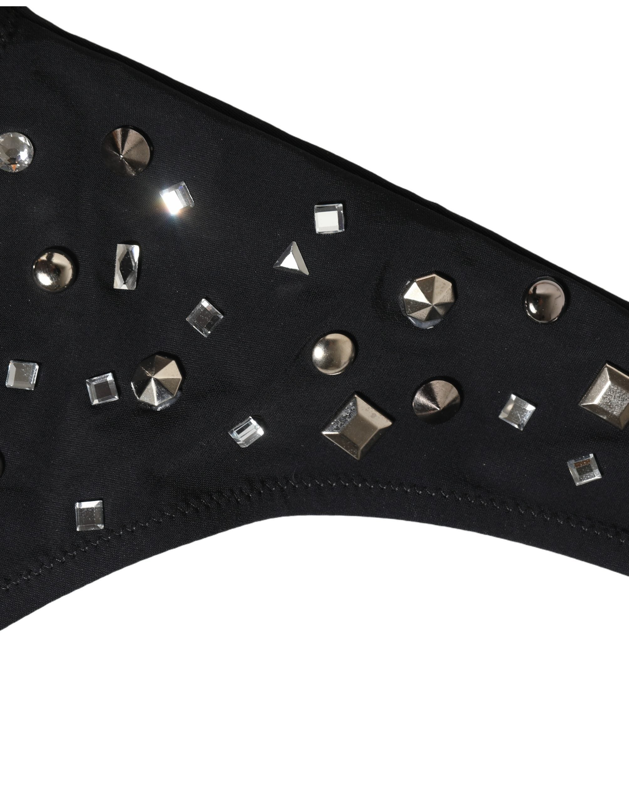 Dolce & Gabbana Schwarzer Badeanzug mit Cut-Outs und Strasssteinen-5