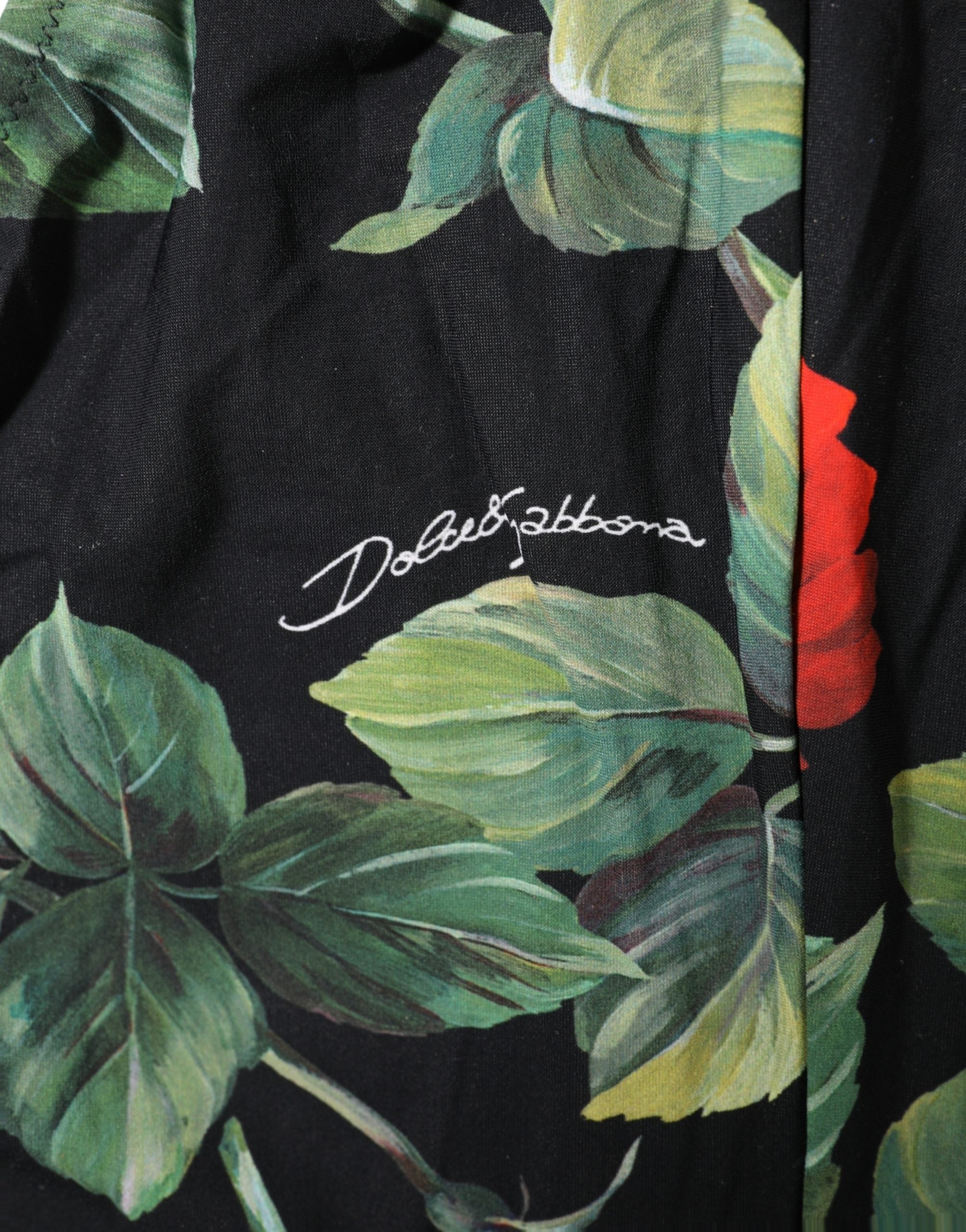 Dolce & Gabbana Einteiliger Badeanzug mit schwarzem Blumenprint-1