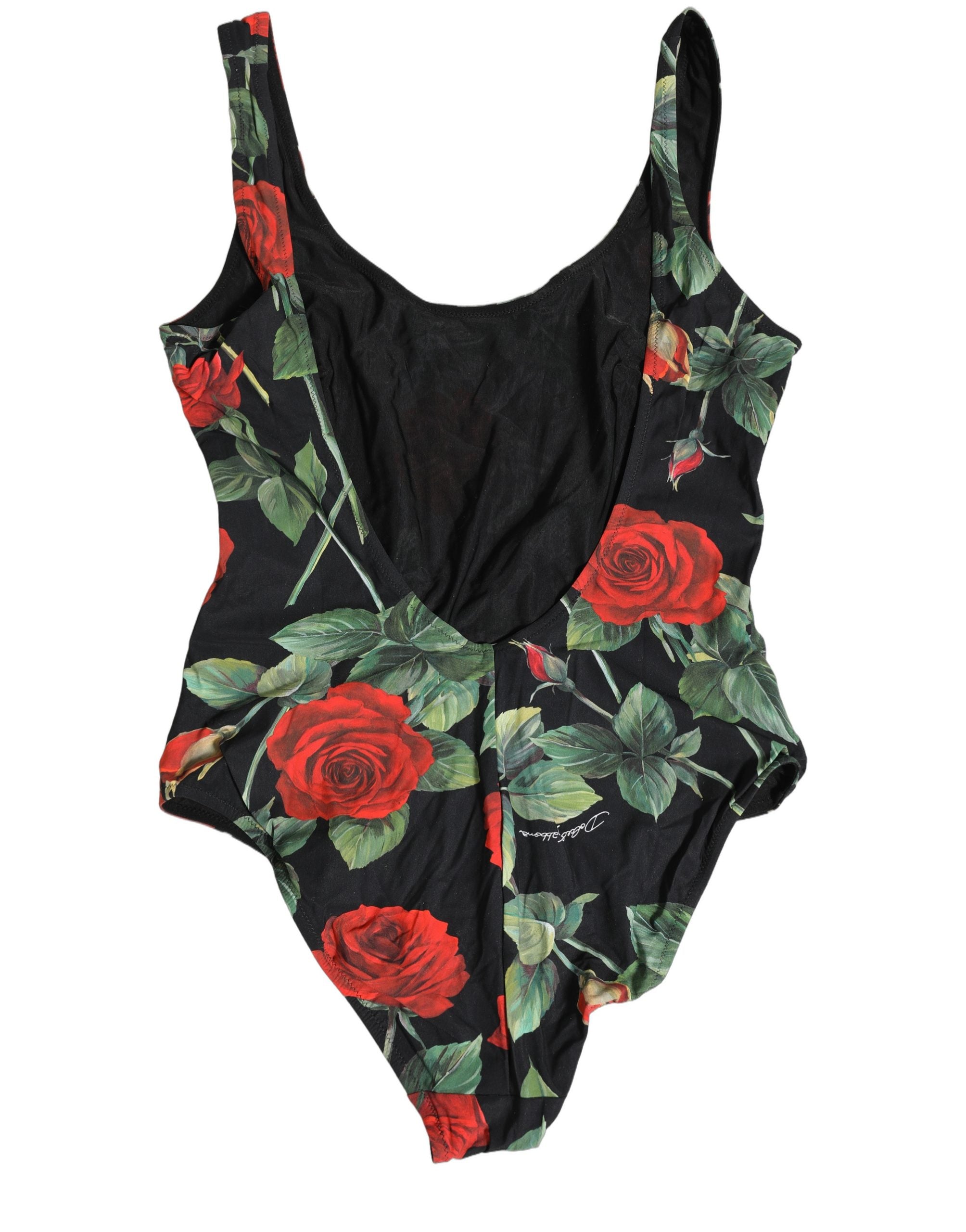 Dolce & Gabbana Einteiliger Badeanzug mit schwarzem Blumenprint-7