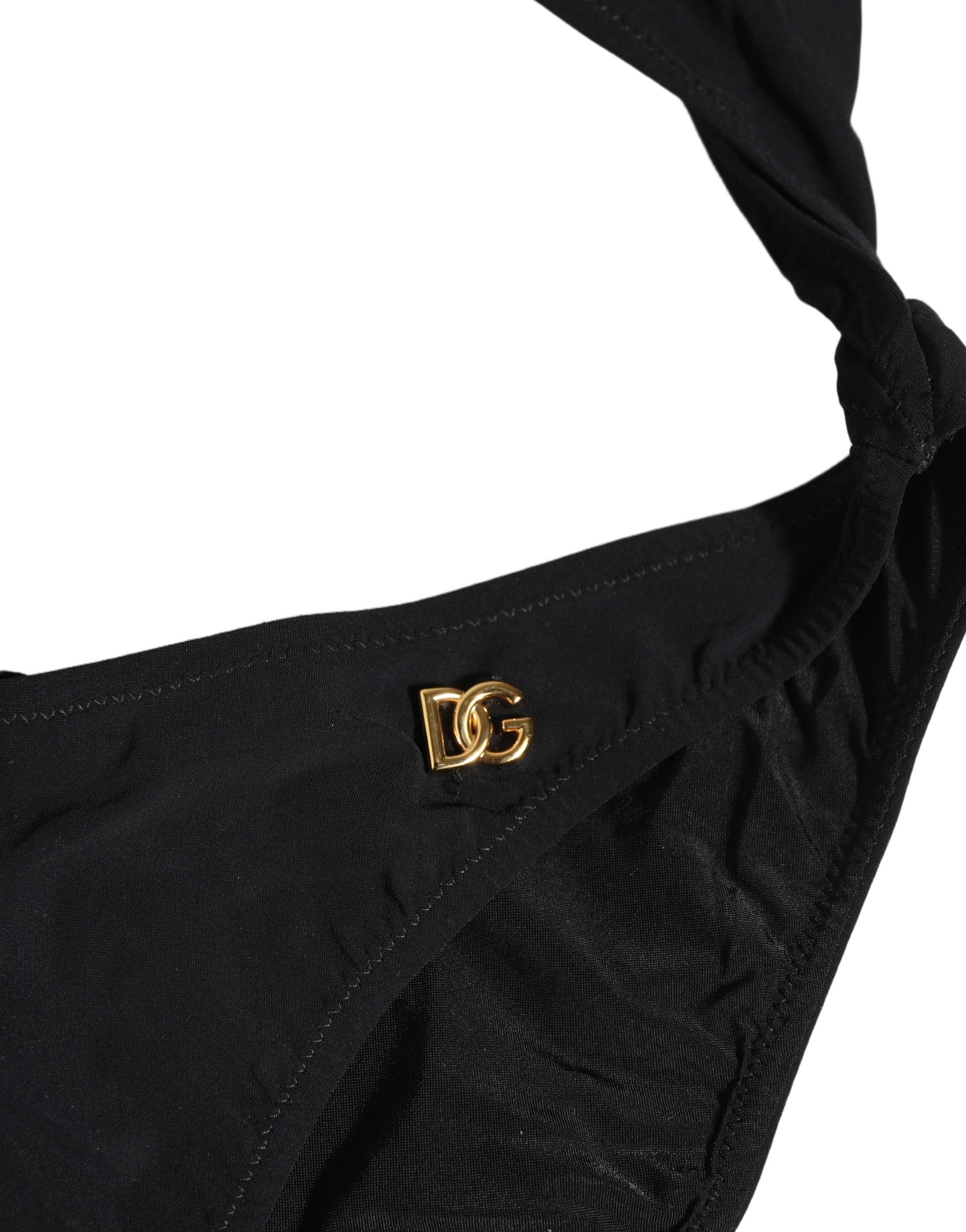 Dolce & Gabbana Schwarzer Badeanzug mit Cut-Out und Logo-4
