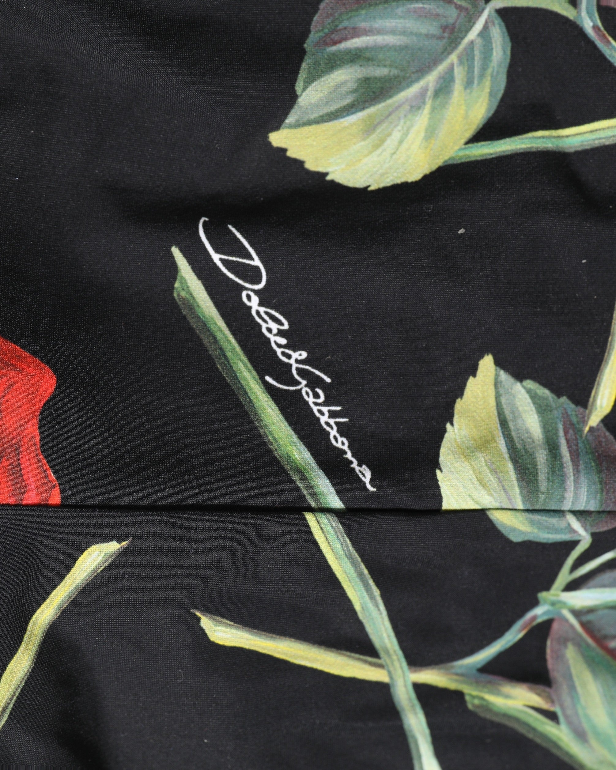 Dolce & Gabbana Einteiliger Badeanzug mit schwarzem Blumenprint-3