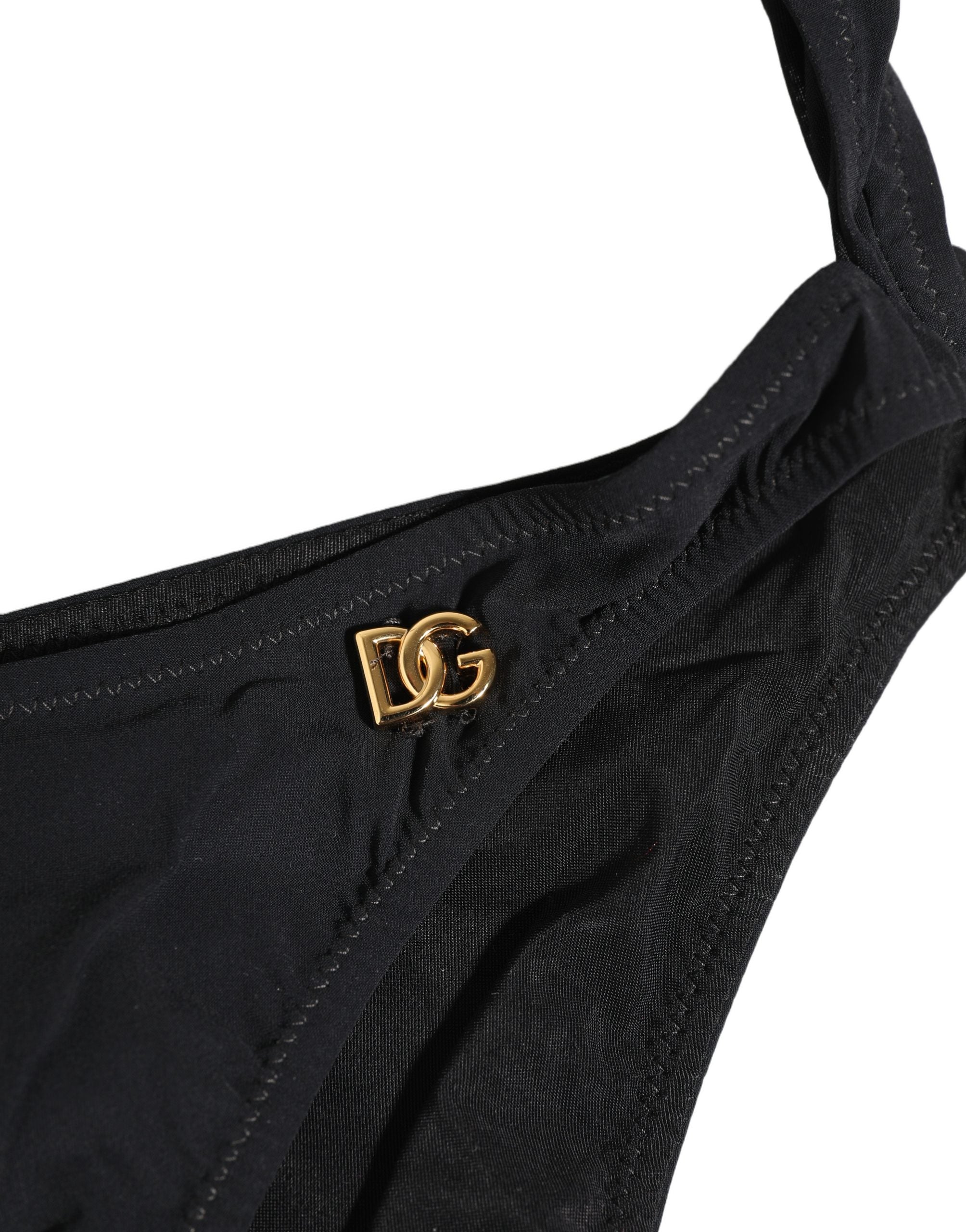 Dolce & Gabbana Schwarzer Badeanzug mit Cut-Out und Logo-2