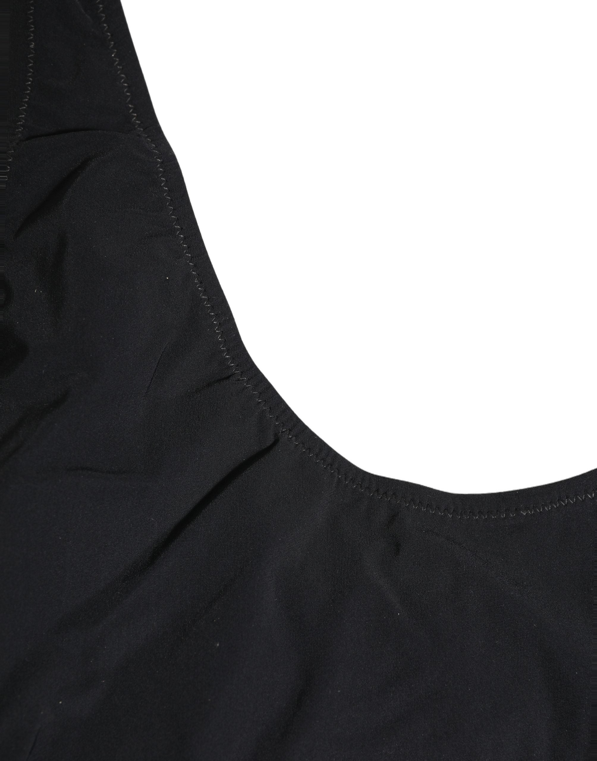 Dolce & Gabbana Schwarzer Badeanzug mit Cut-Out und Logo-3