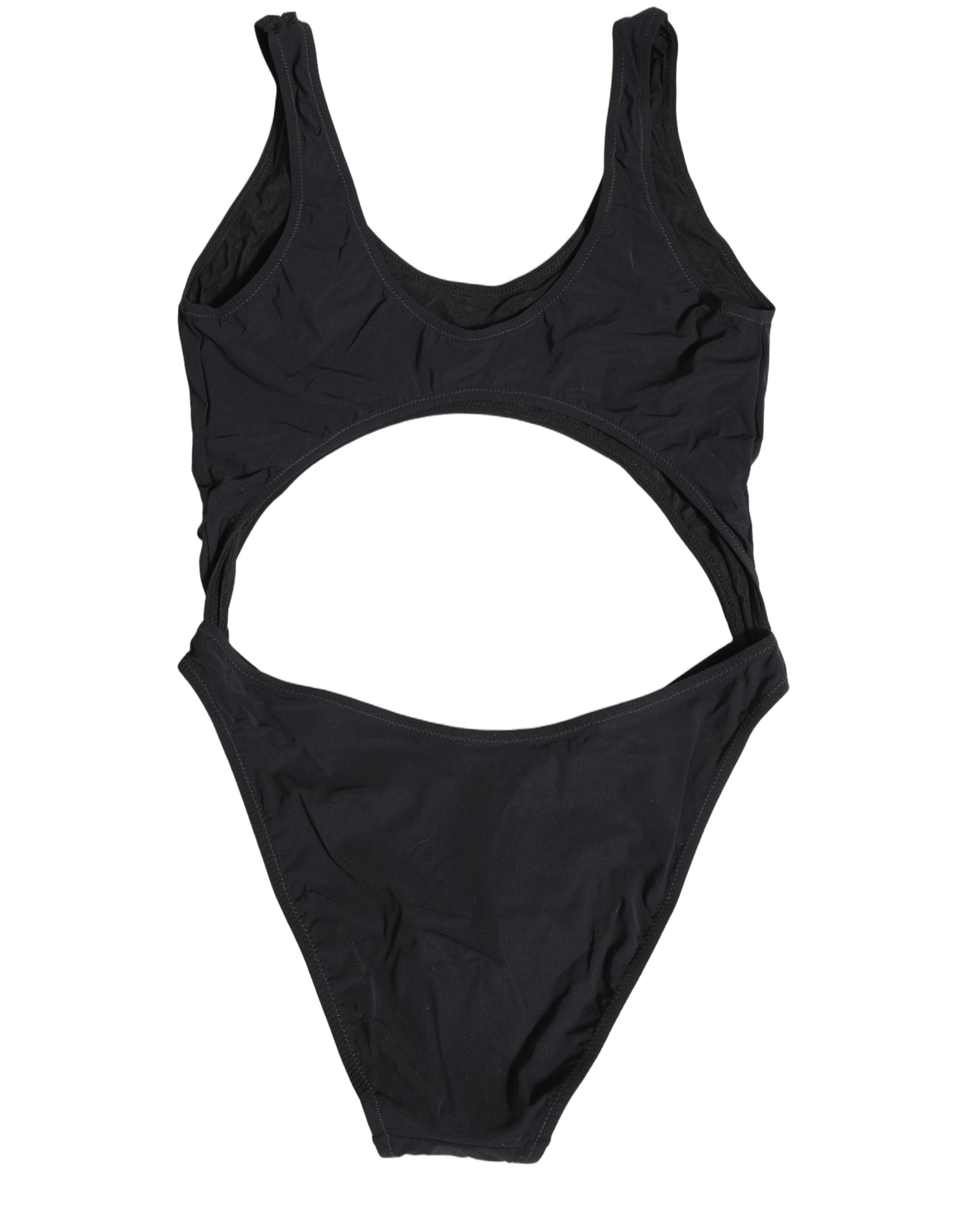 Dolce & Gabbana Schwarzer Badeanzug mit Cut-Out und Logo-4