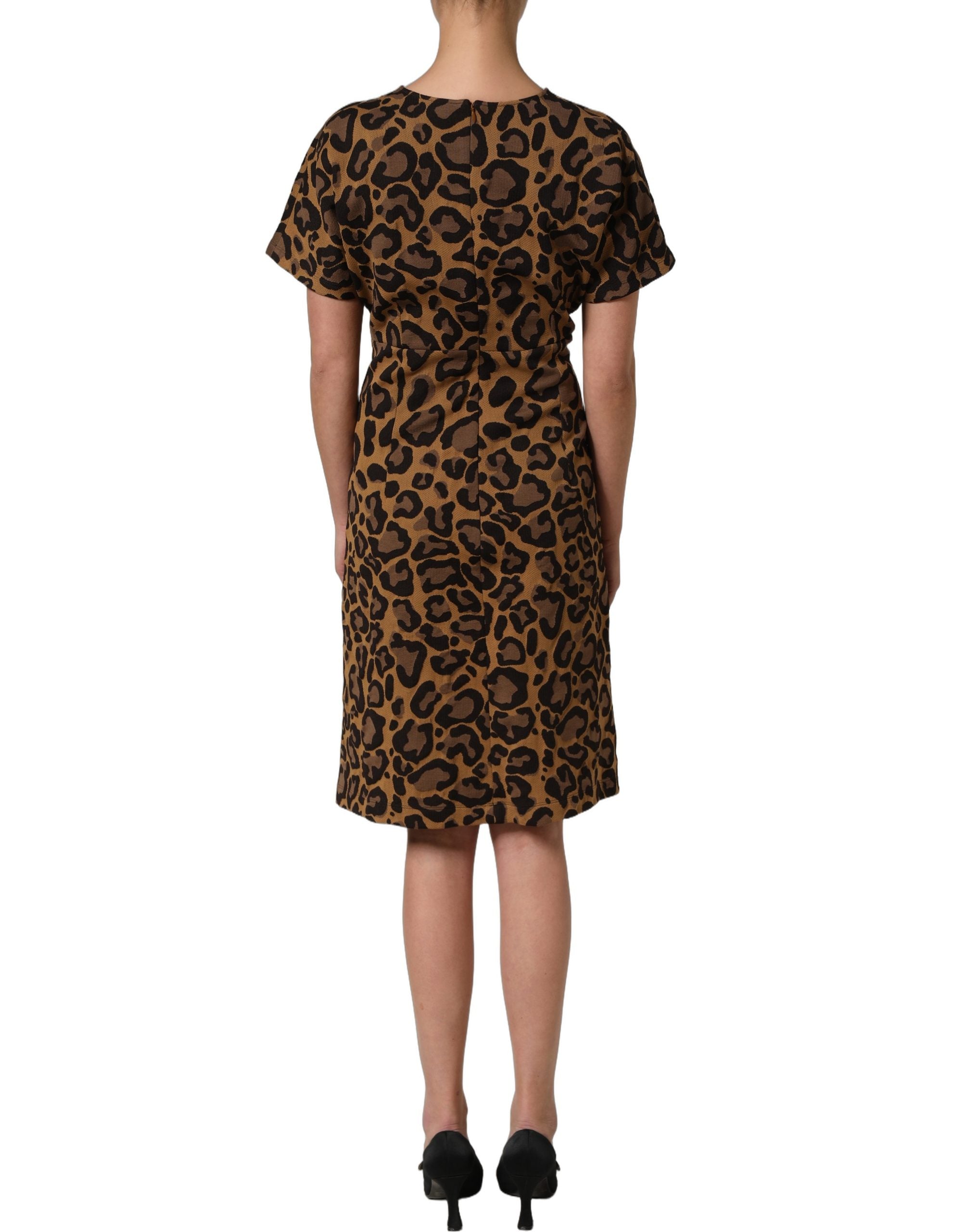 Dolce & Gabbana Braunes Mini-Kleid in A-Linie mit Leopardenmuster-6