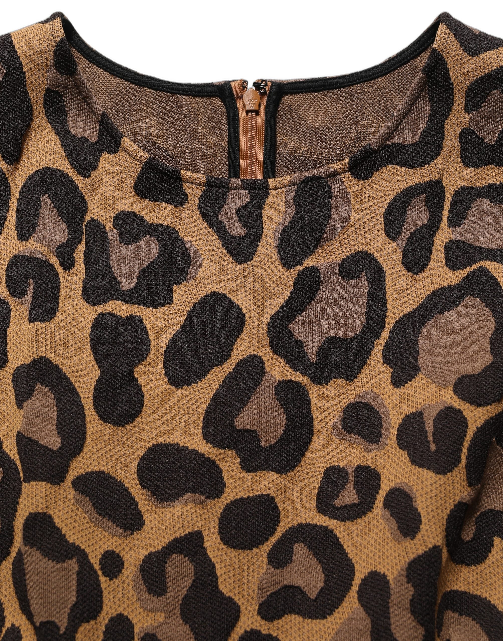Dolce & Gabbana Braunes Mini-Kleid in A-Linie mit Leopardenmuster-7