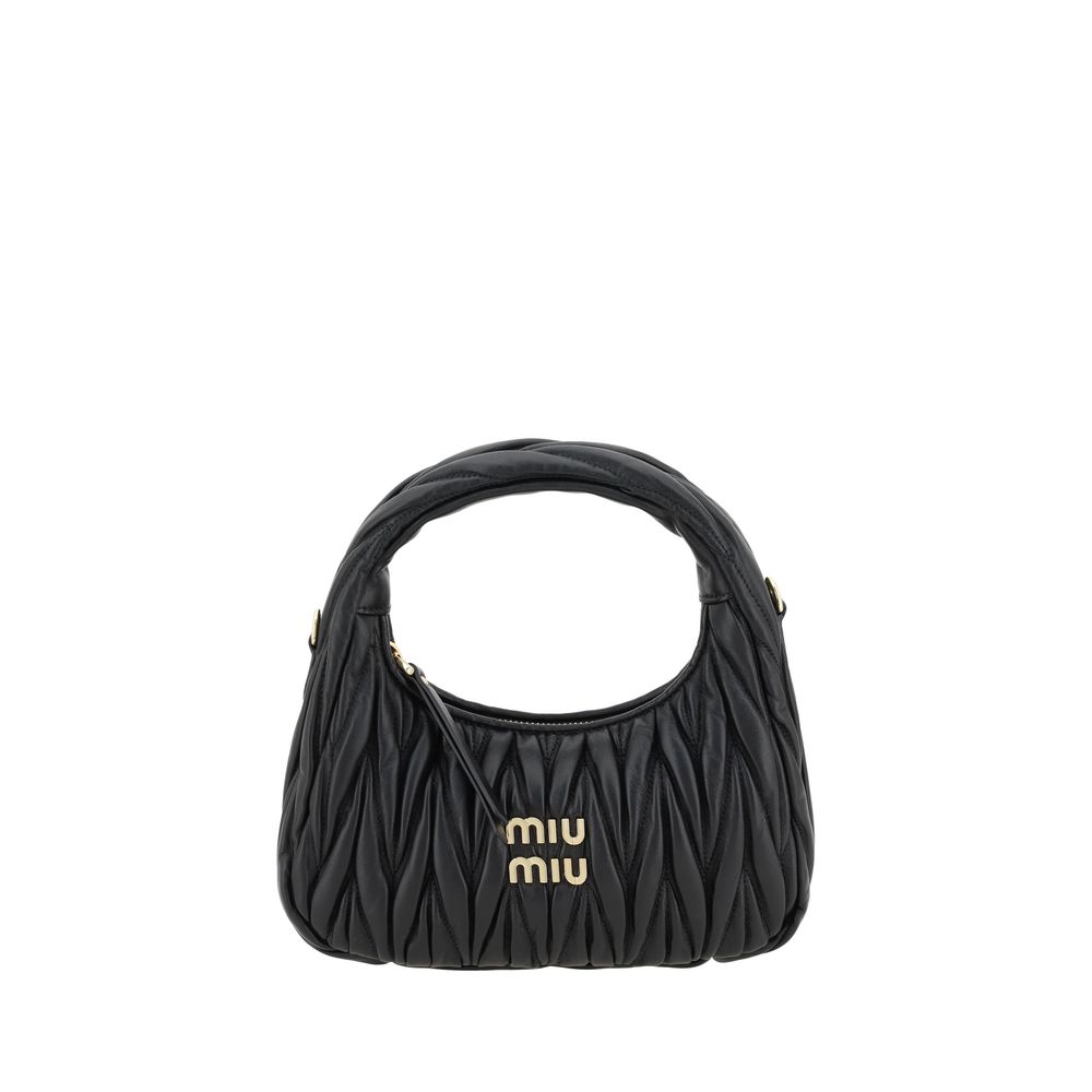 Miu Miu Schwarze Kalbsleder Bos Taurus Handtasche-1