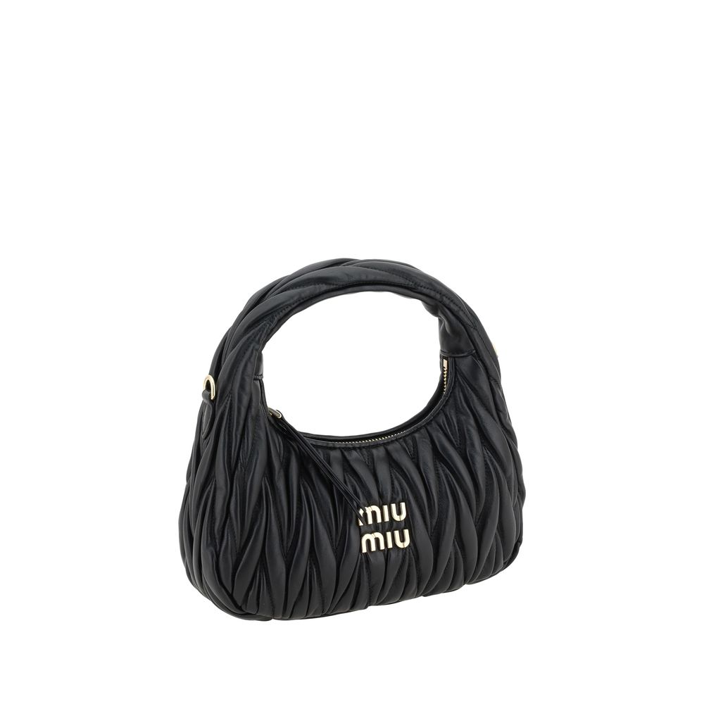 Miu Miu Schwarze Kalbsleder Bos Taurus Handtasche-2