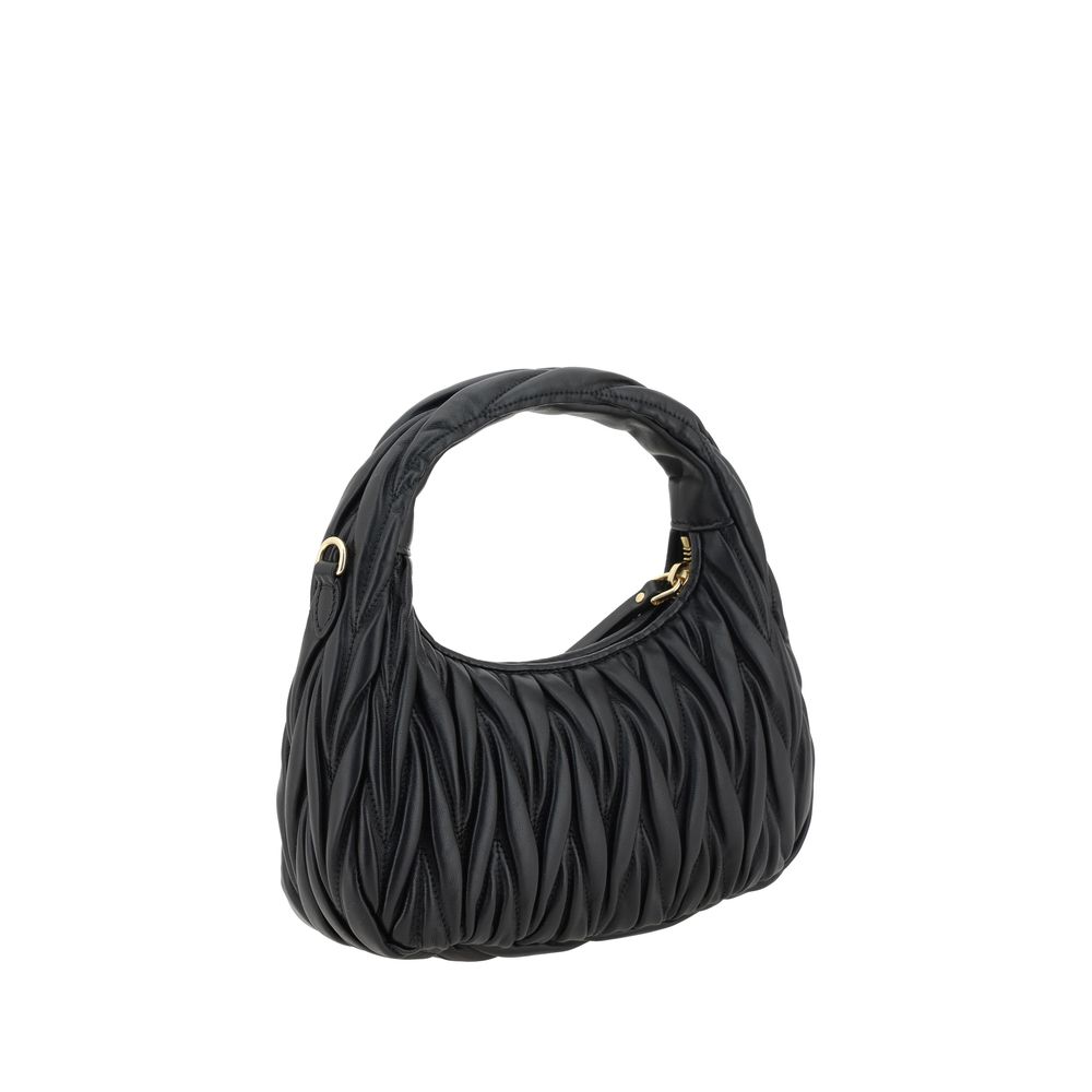 Miu Miu Schwarze Kalbsleder Bos Taurus Handtasche-3