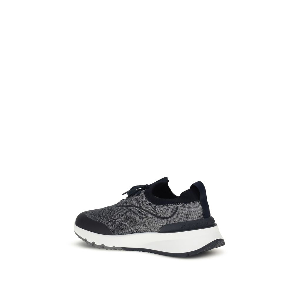 Brunello Cucinelli Graue Sneaker aus Baumwolle im Athletic-Stil-3