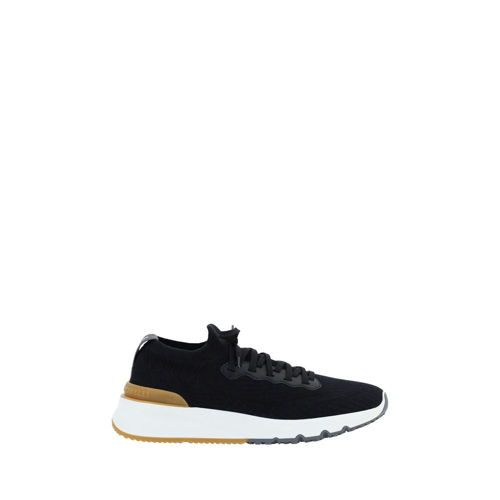 Brunello Cucinelli Schwarze Low-Top-Sneaker aus Baumwolle-1