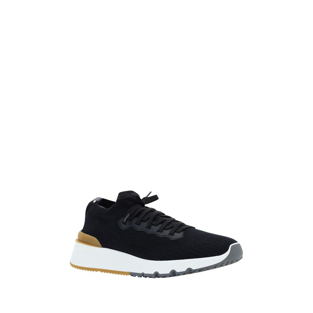 Brunello Cucinelli Schwarze Low-Top-Sneaker aus Baumwolle-2
