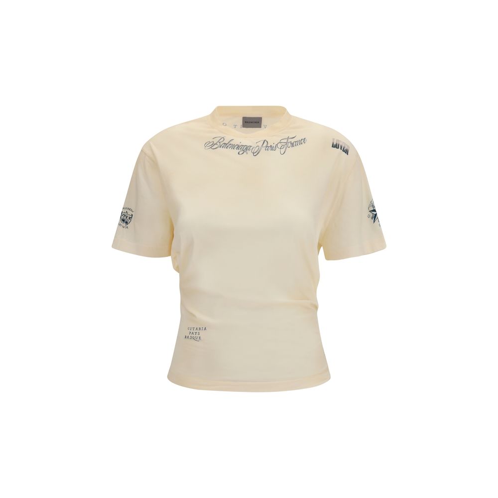 Balenciaga Beiges Baumwoll-T-Shirt-1