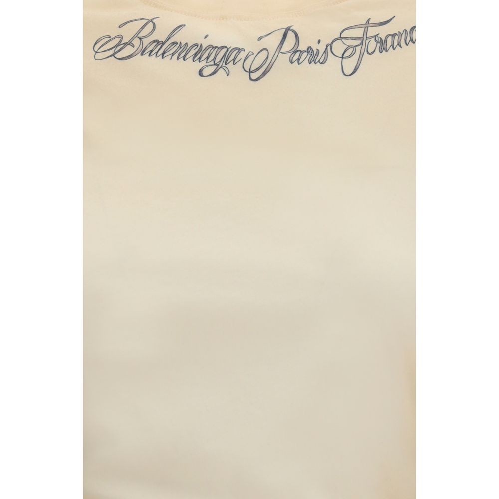 Balenciaga Beiges Baumwoll-T-Shirt-3