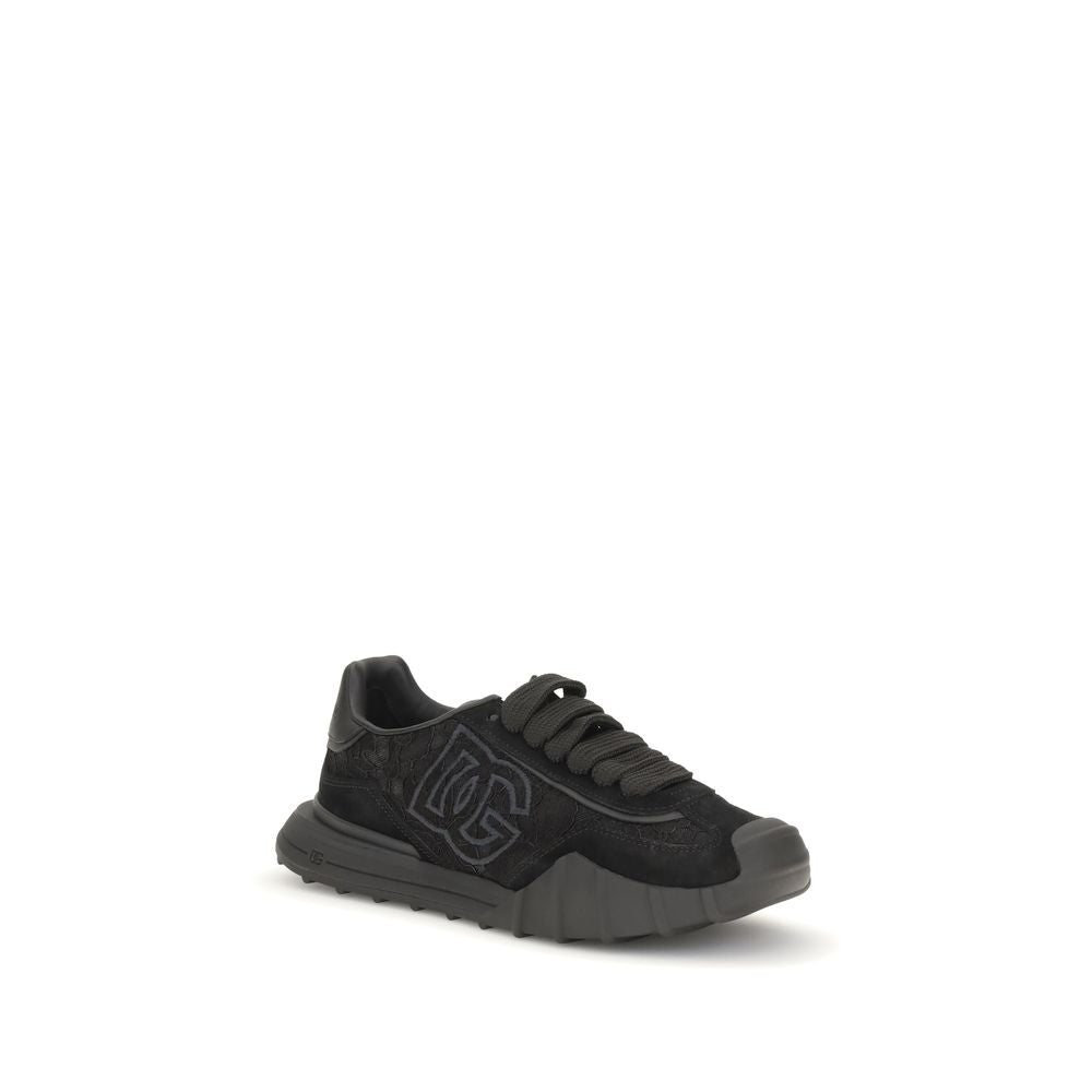 Dolce & Gabbana Schwarze Bos Taurus Kalbsleder Chunky Sneaker-2