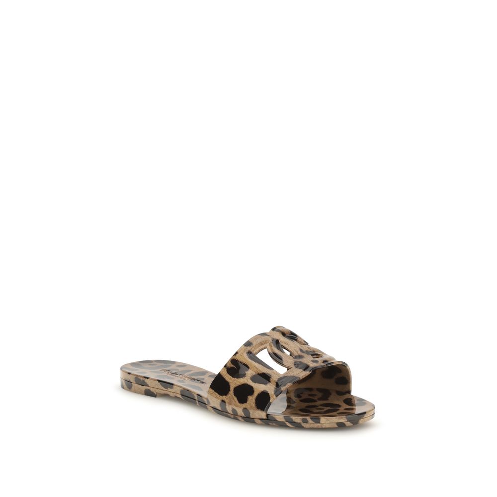 Dolce & Gabbana Mehrfarbige flache Sandalen aus Gummi-2