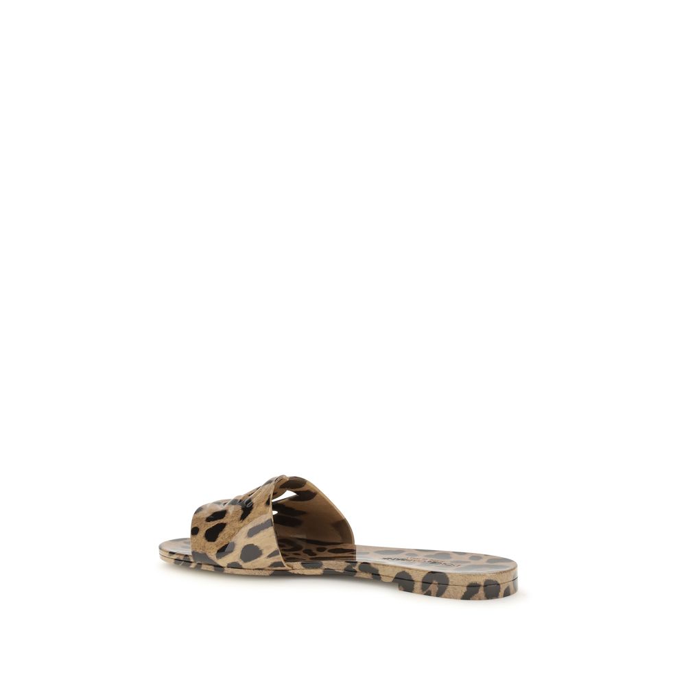 Dolce & Gabbana Mehrfarbige flache Sandalen aus Gummi-3