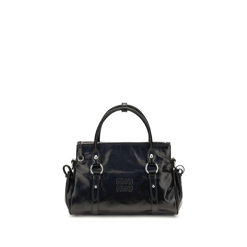 Miu Miu Schwarze Kalbsleder Bos Taurus Handtasche-1