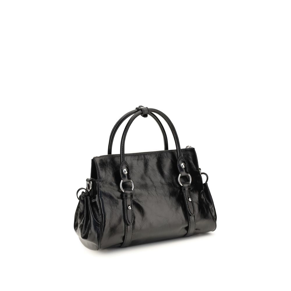 Miu Miu Schwarze Kalbsleder Bos Taurus Handtasche-3