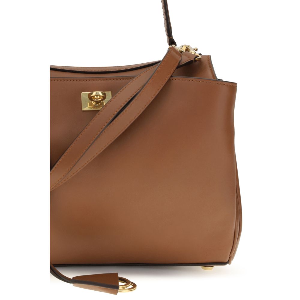 Balenciaga Braune Kalbsleder Bos Taurus Schultertasche-4